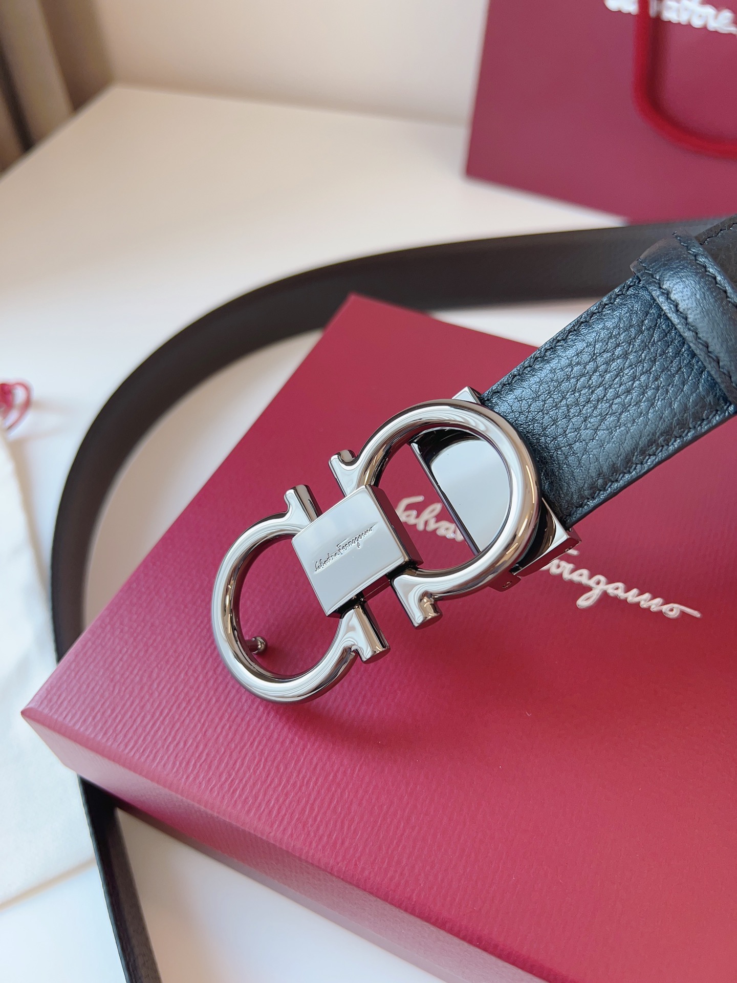 Salvatore Ferragamo Male Leather Belt Top Grain Leather M