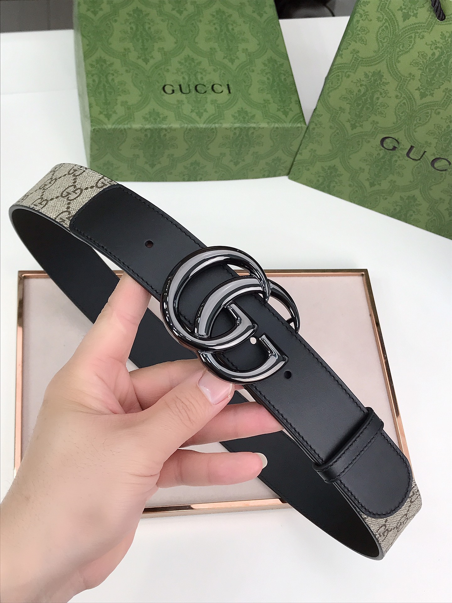 Gucci Male Basic Belt Canvas Black S-m
