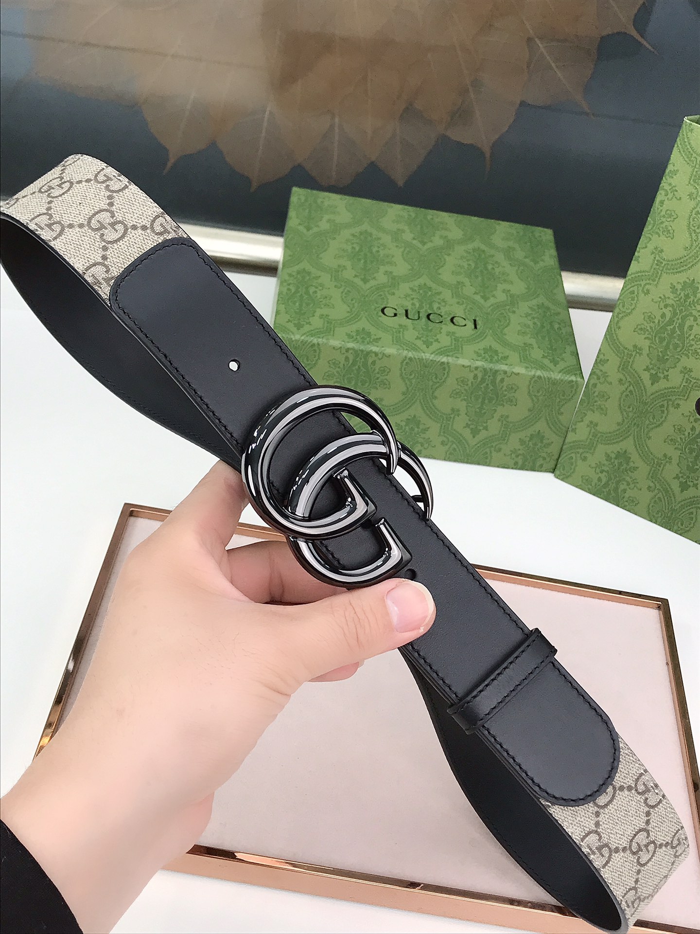 Gucci Male Basic Belt Canvas Black S-m