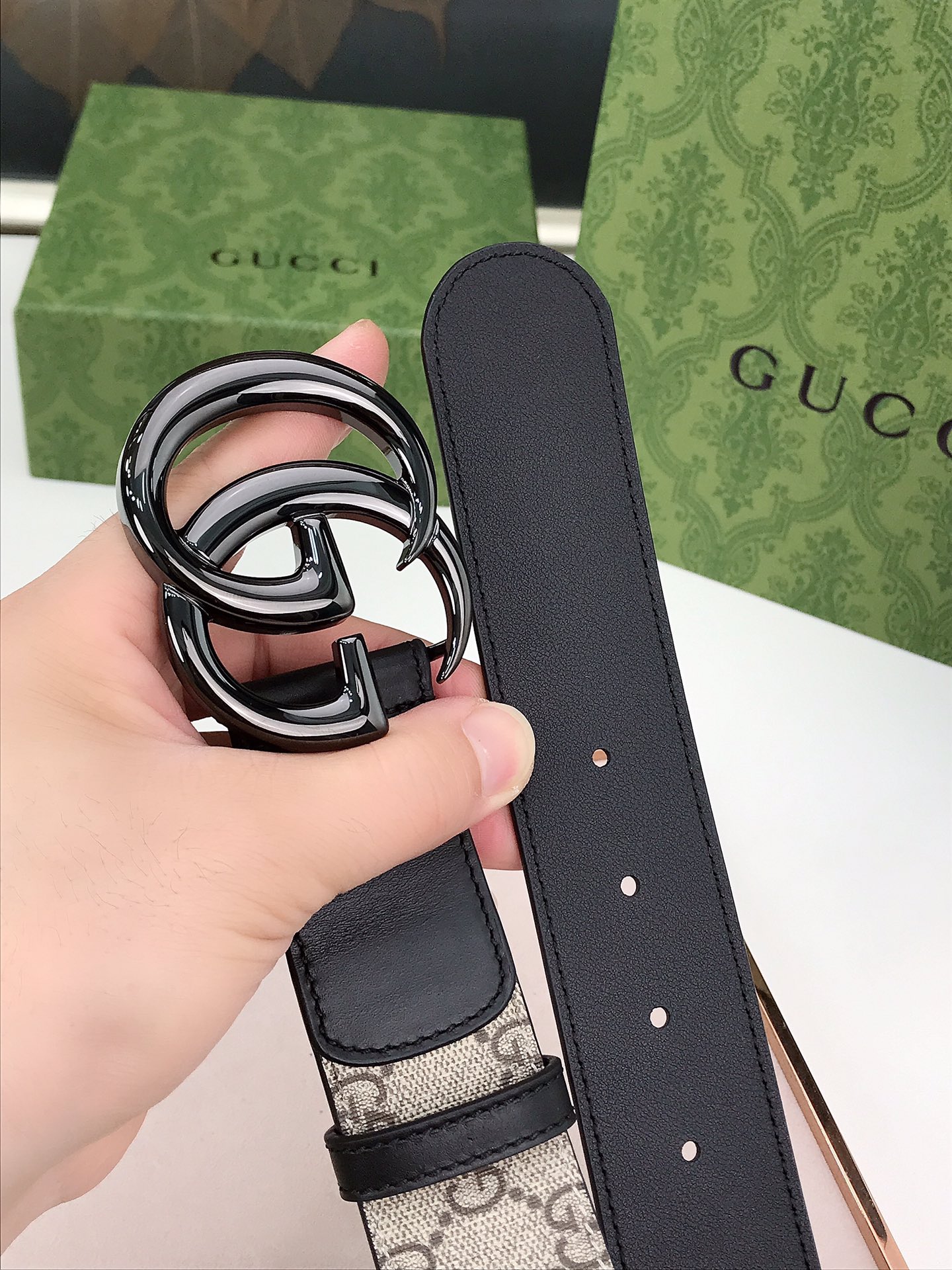 Gucci Male Basic Belt Canvas Black S-m
