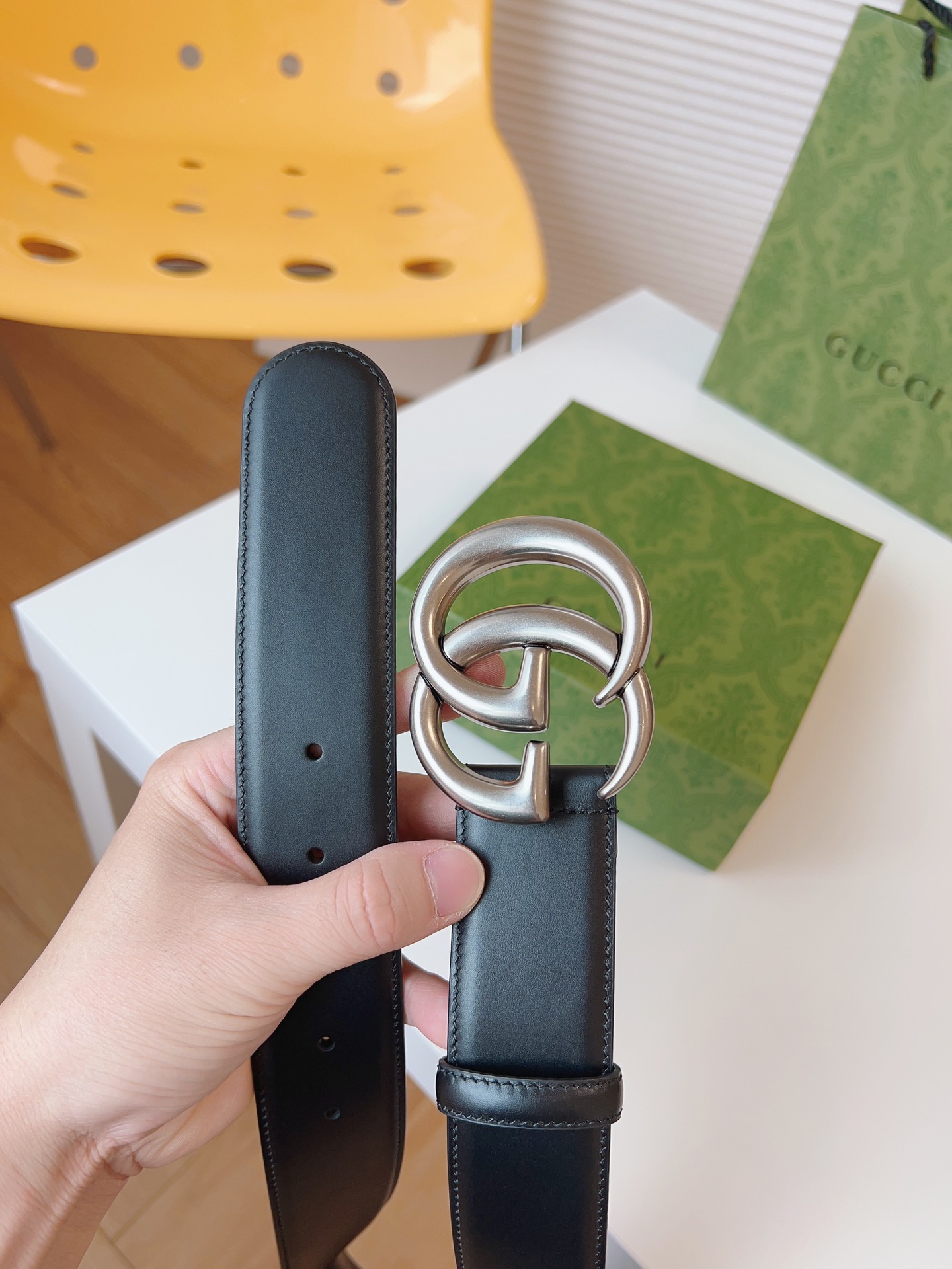 Gucci Male Basic Belt Cow Leather Black M