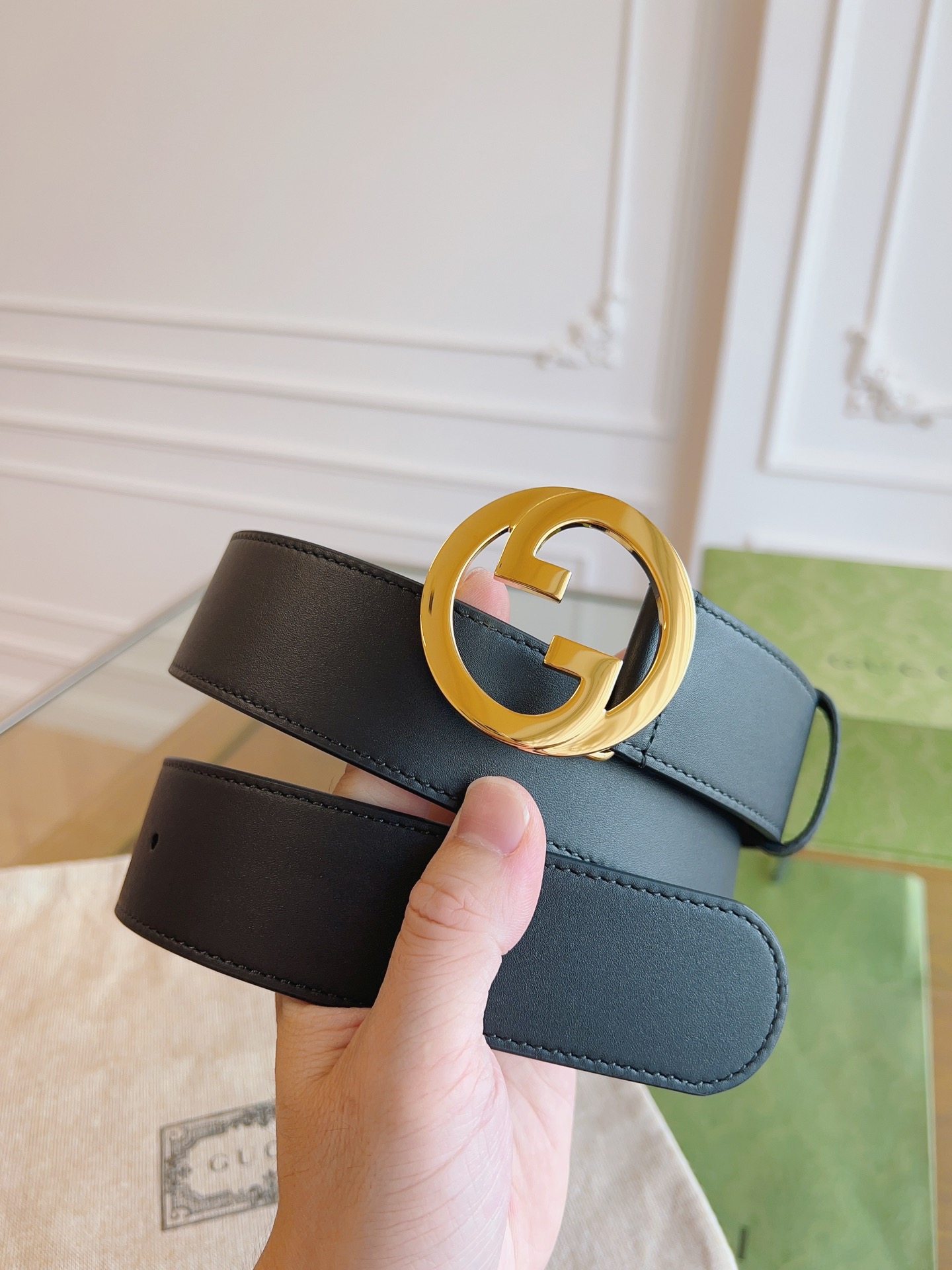 Gucci Male Basic Belt Cow Leather Black