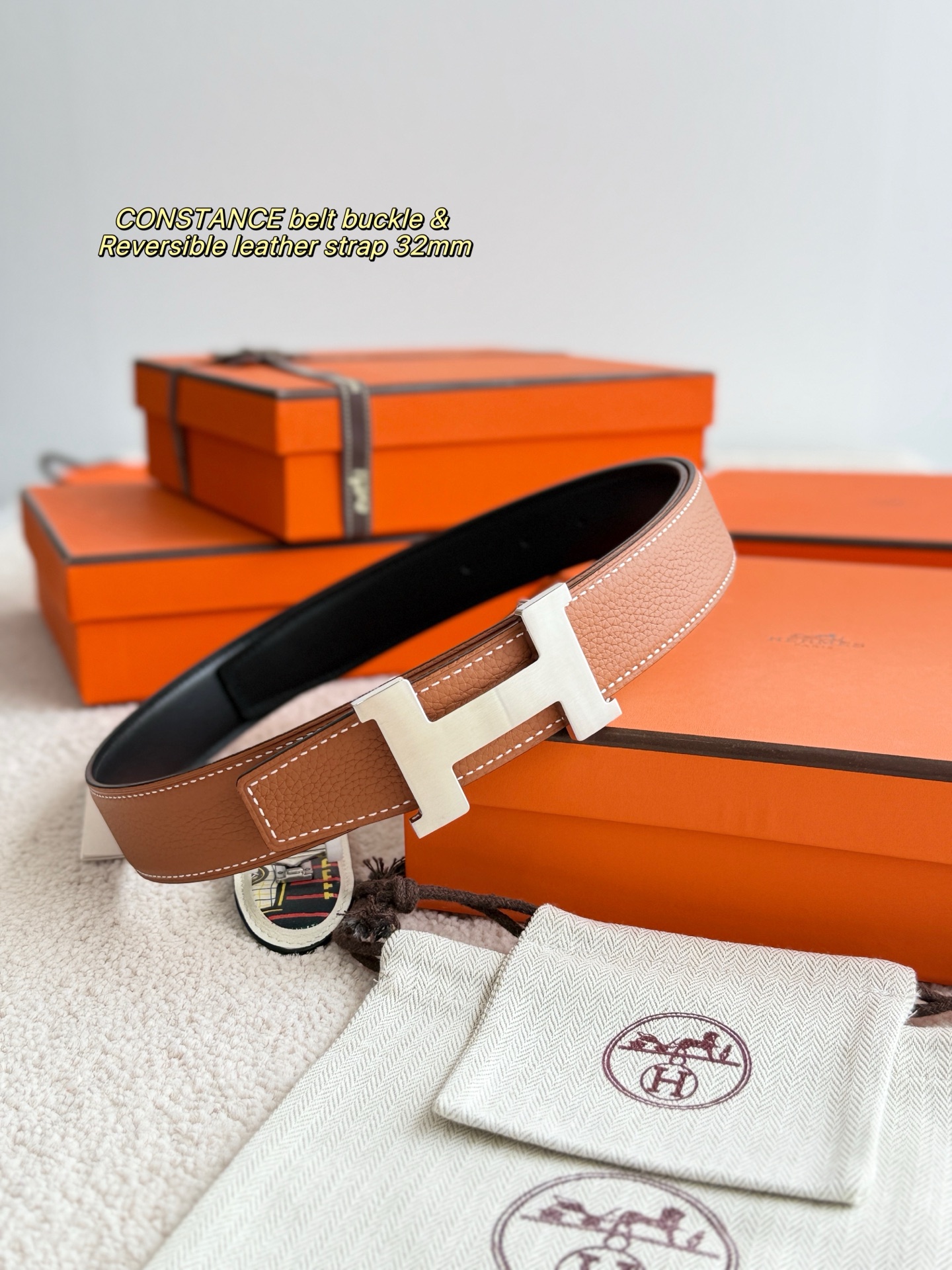 Hermès Male Basic Belt 32mm-13514-s