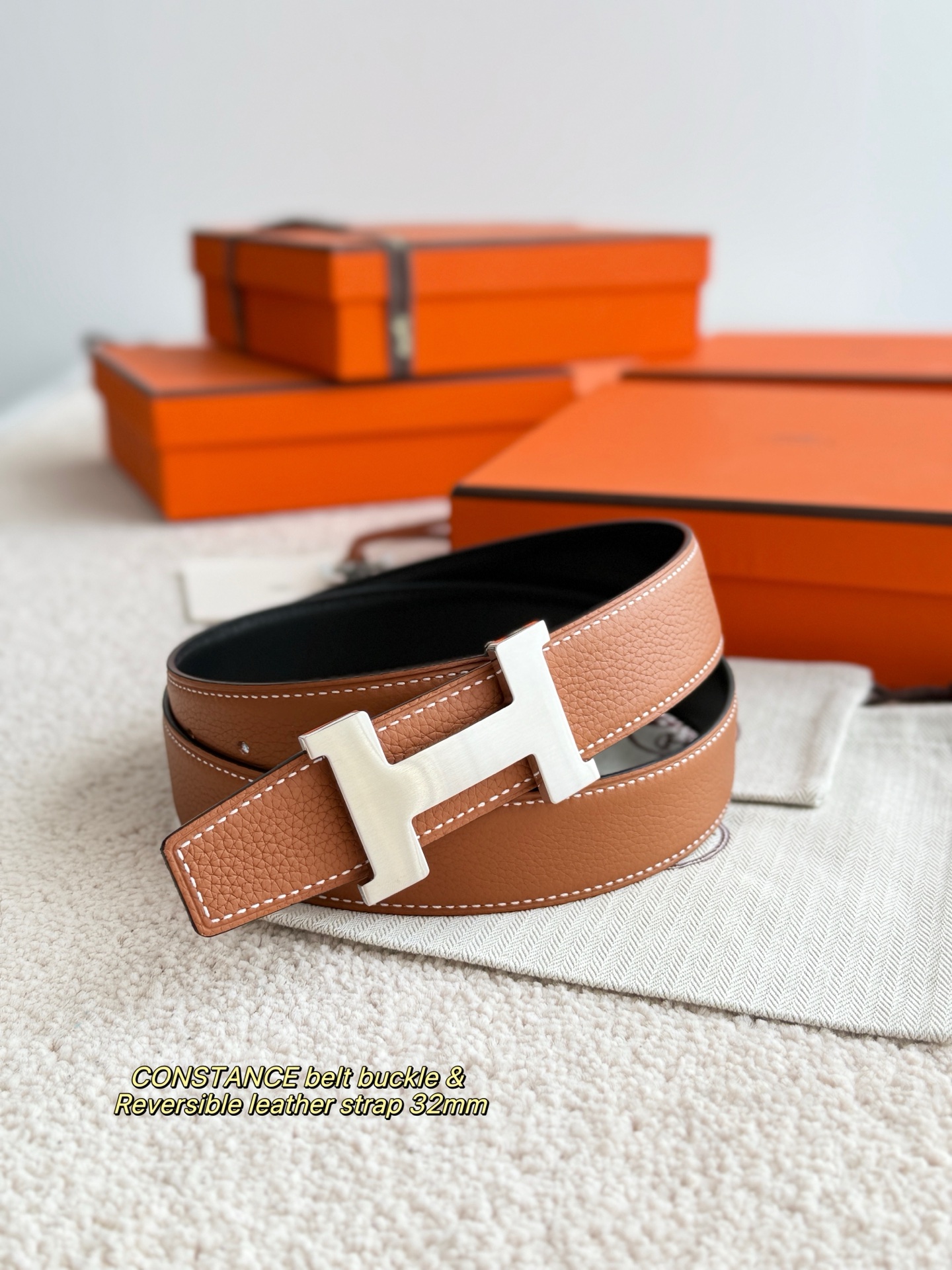 Hermès Male Basic Belt 32mm-13514-s