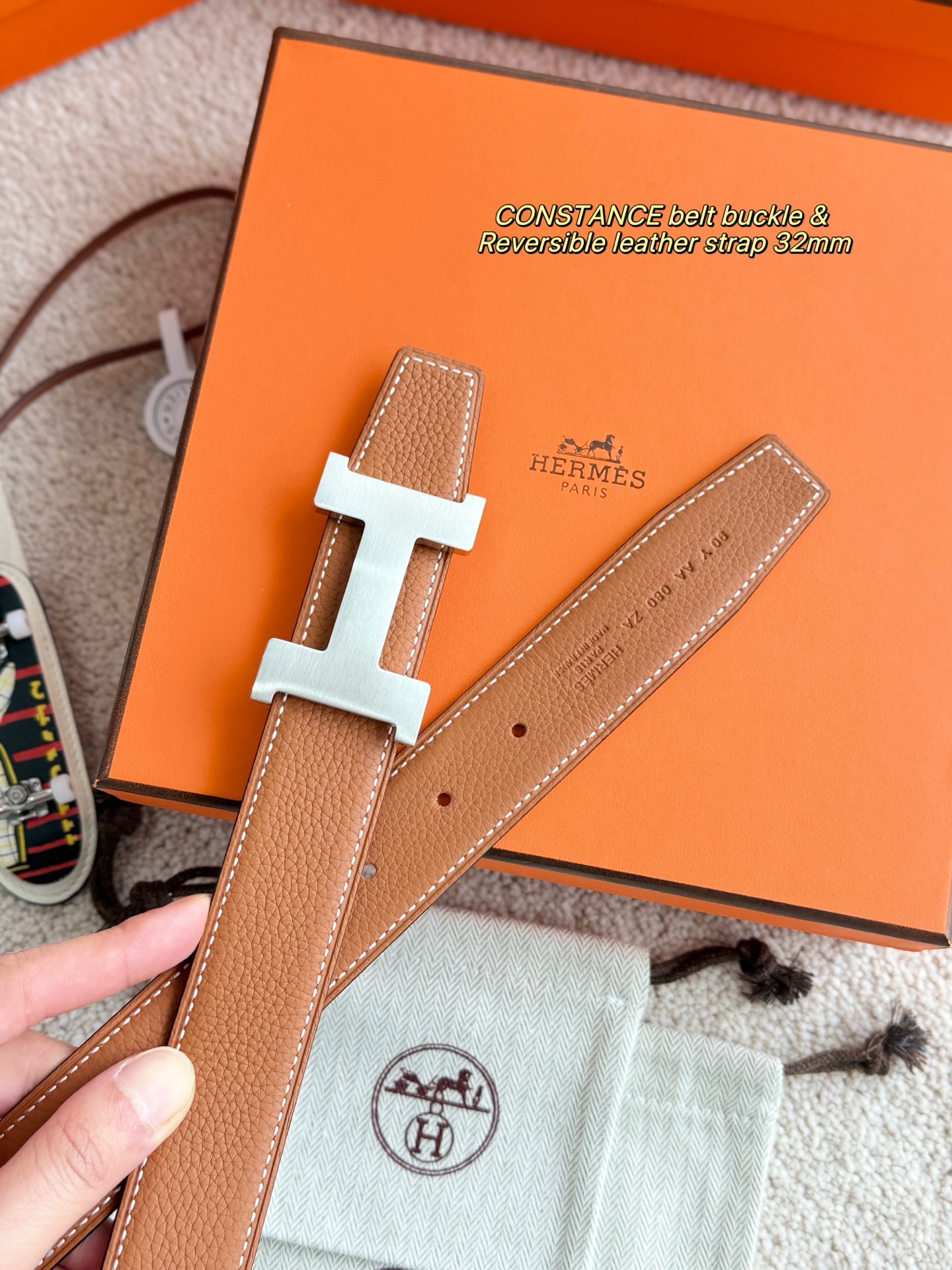 Hermès Male Basic Belt 32mm-13514-s