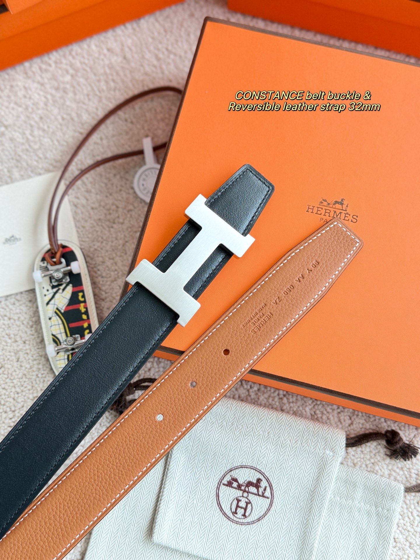 Hermès Male Basic Belt 32mm-13514-s