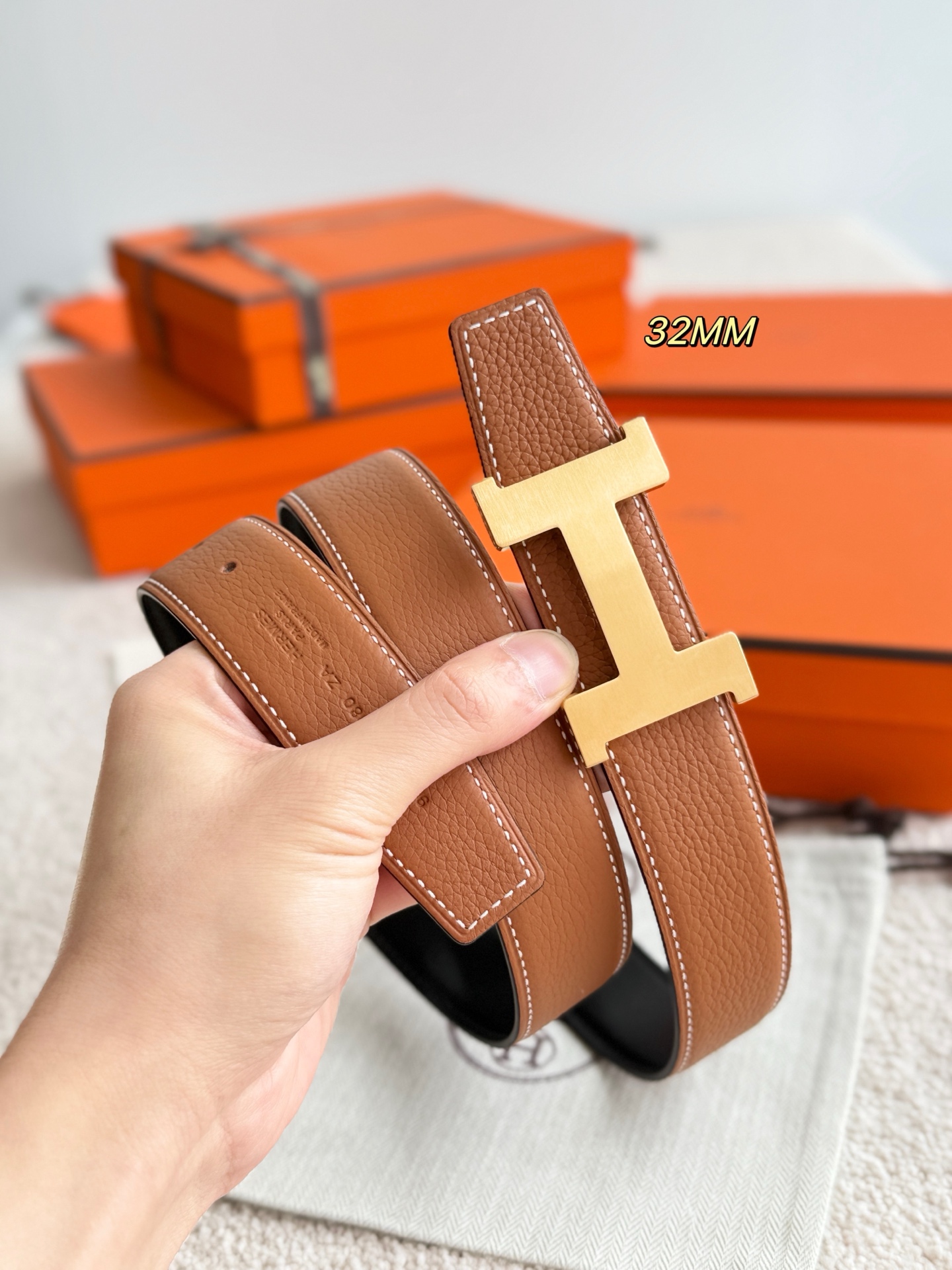Hermès Male Basic Belt 32mm-s