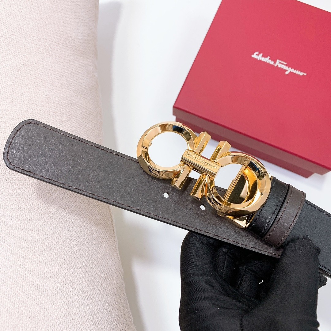 Salvatore Ferragamo Male Leather Belt Cow Leather