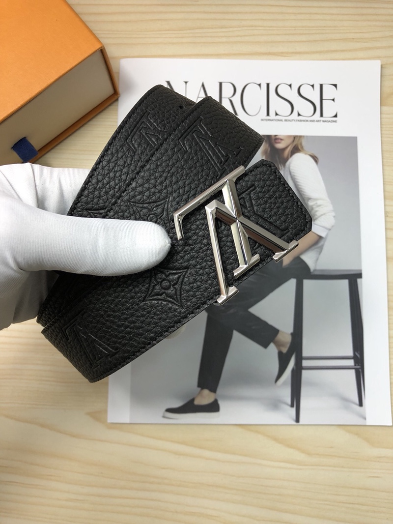 Louis Vuitton Leather Belt Top Grain Leather M-l