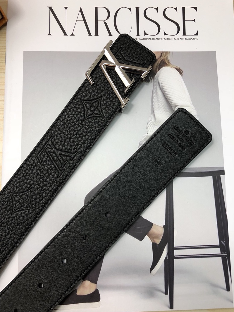 Louis Vuitton Leather Belt Top Grain Leather M-l