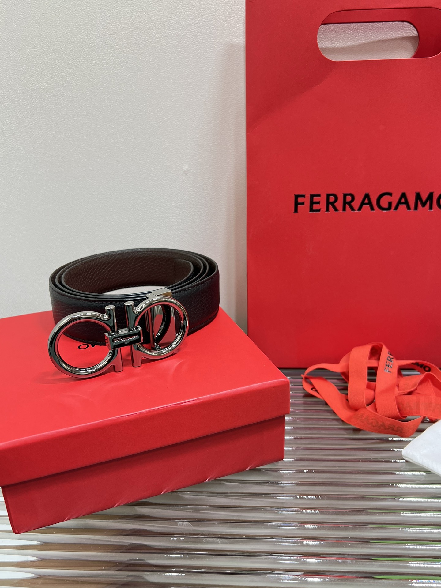 Salvatore Ferragamo Male Leather Belt Cow Leather M