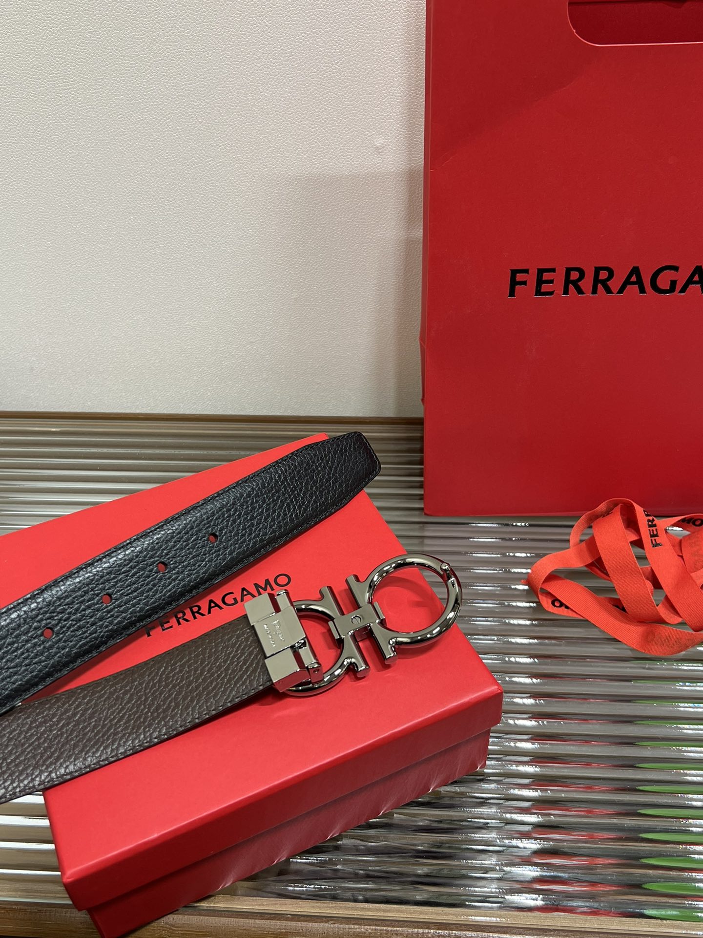 Salvatore Ferragamo Male Leather Belt Cow Leather M