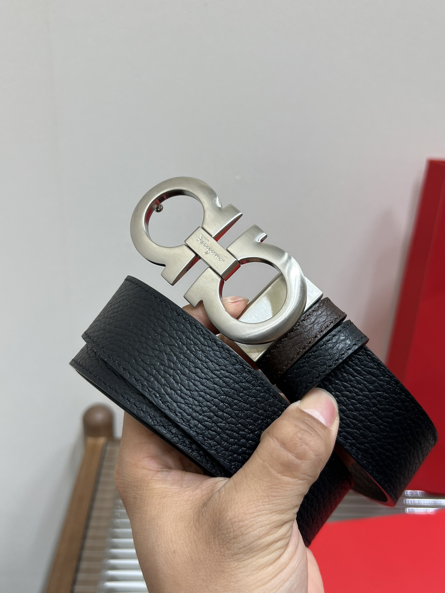 Salvatore Ferragamo Male Leather Belt Cow Leather M