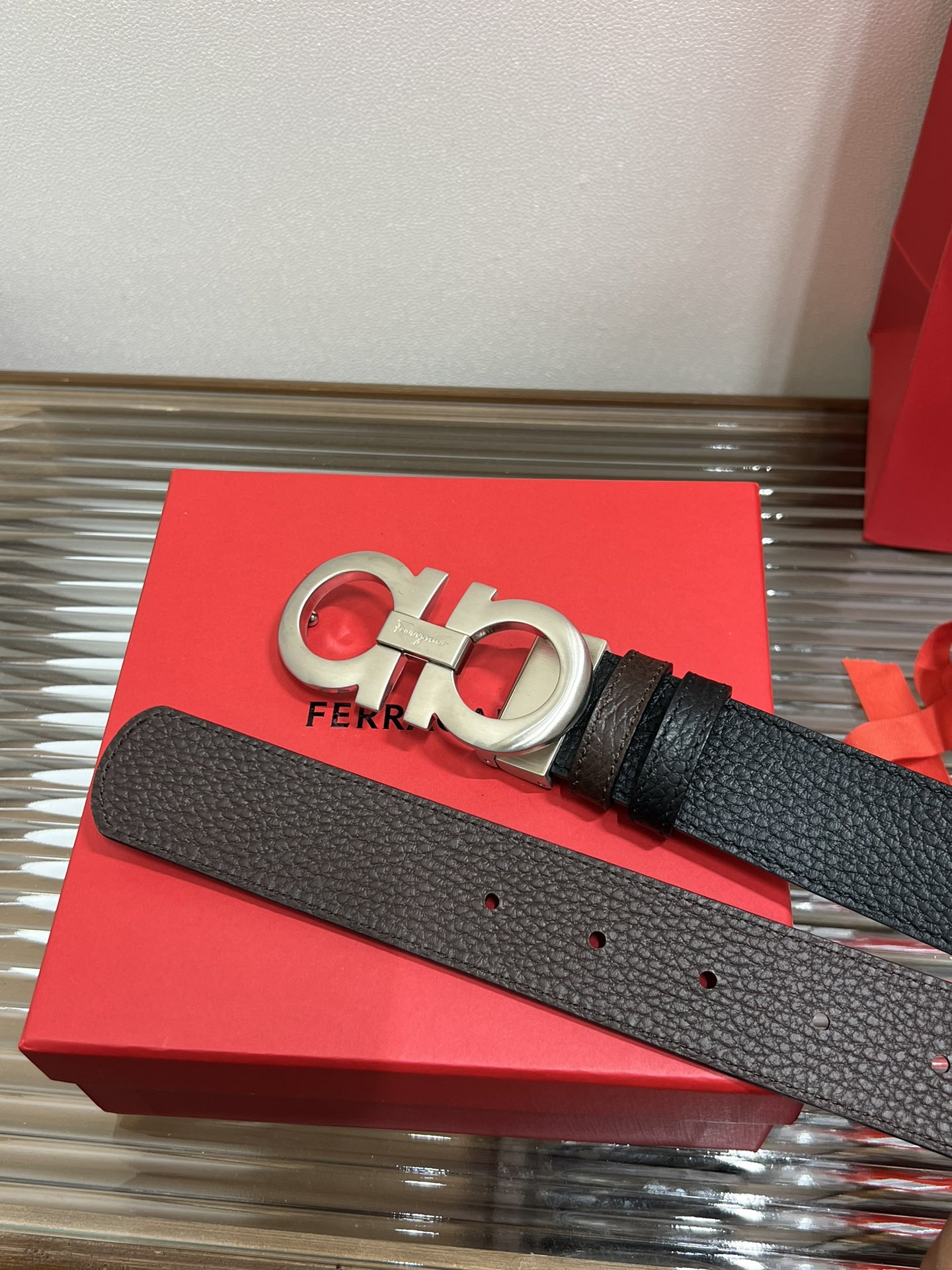 Salvatore Ferragamo Male Leather Belt Cow Leather M