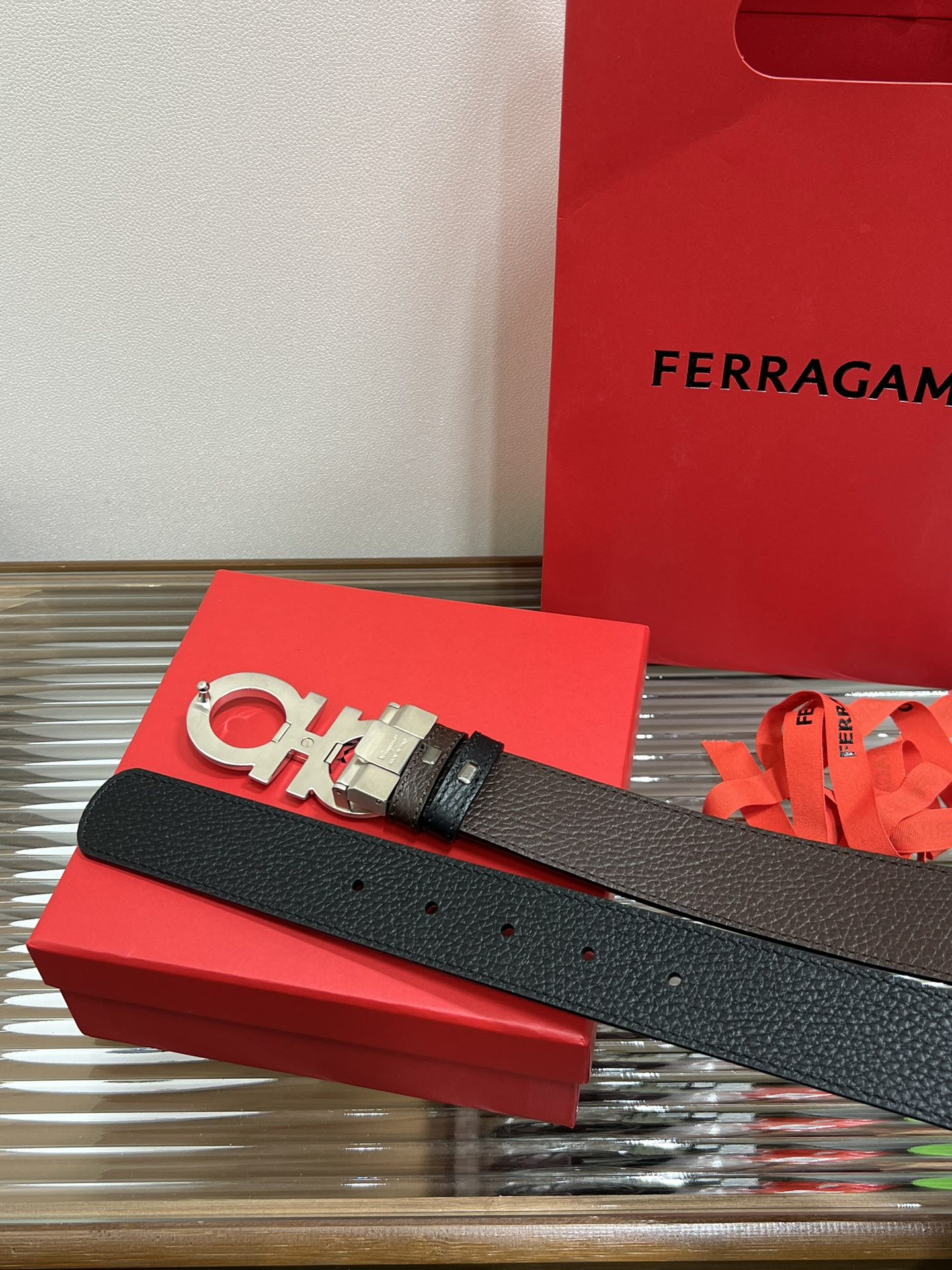 Salvatore Ferragamo Male Leather Belt Cow Leather M