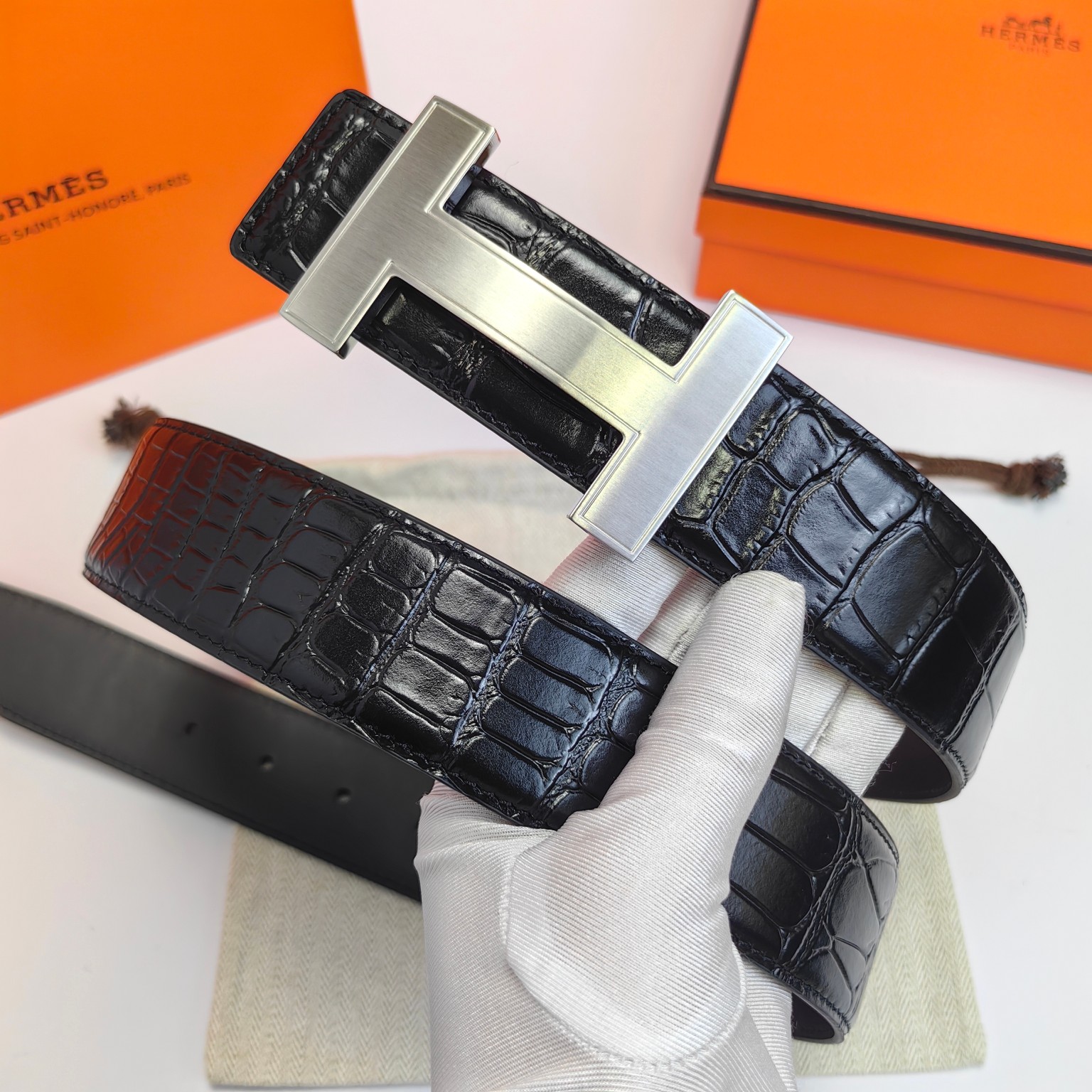 Hermès Male Leather Belt Top Grain Leather