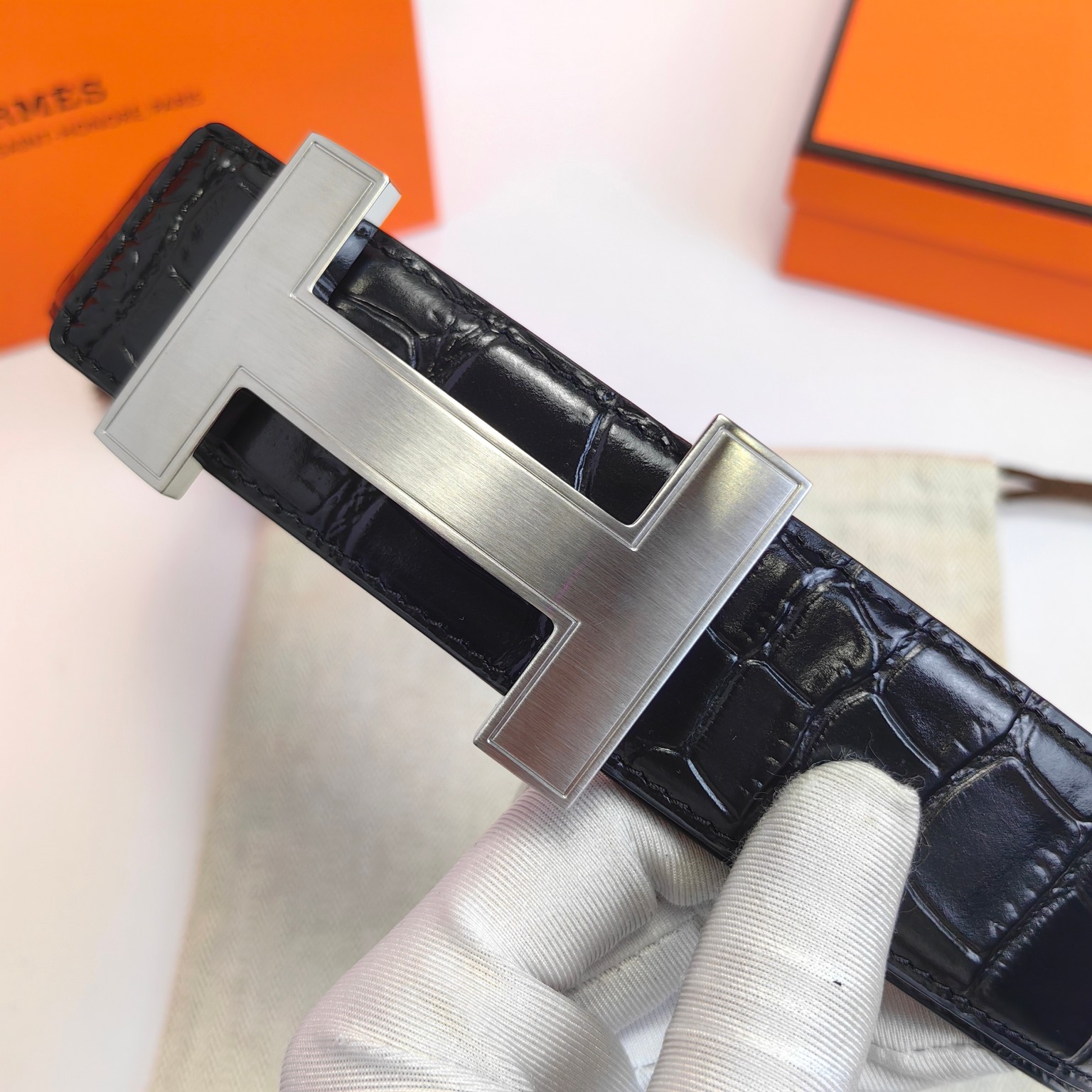 Hermès Male Leather Belt Top Grain Leather