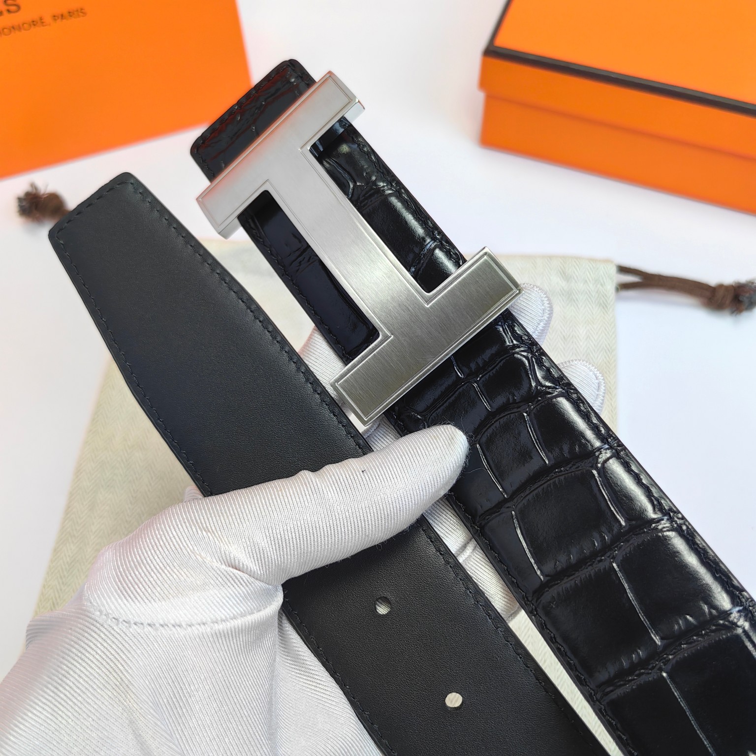 Hermès Male Leather Belt Top Grain Leather