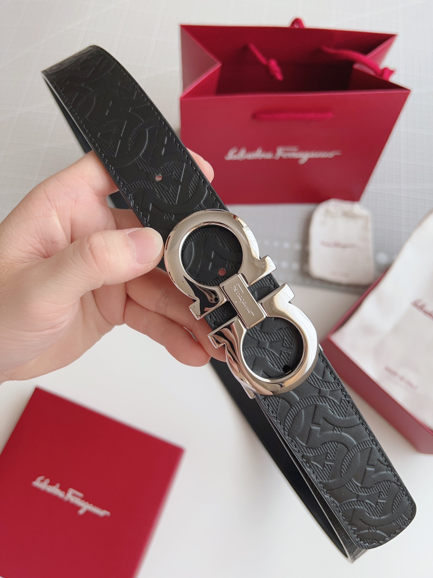 Salvatore Ferragamo Male Leather Belt Top Grain Leather M