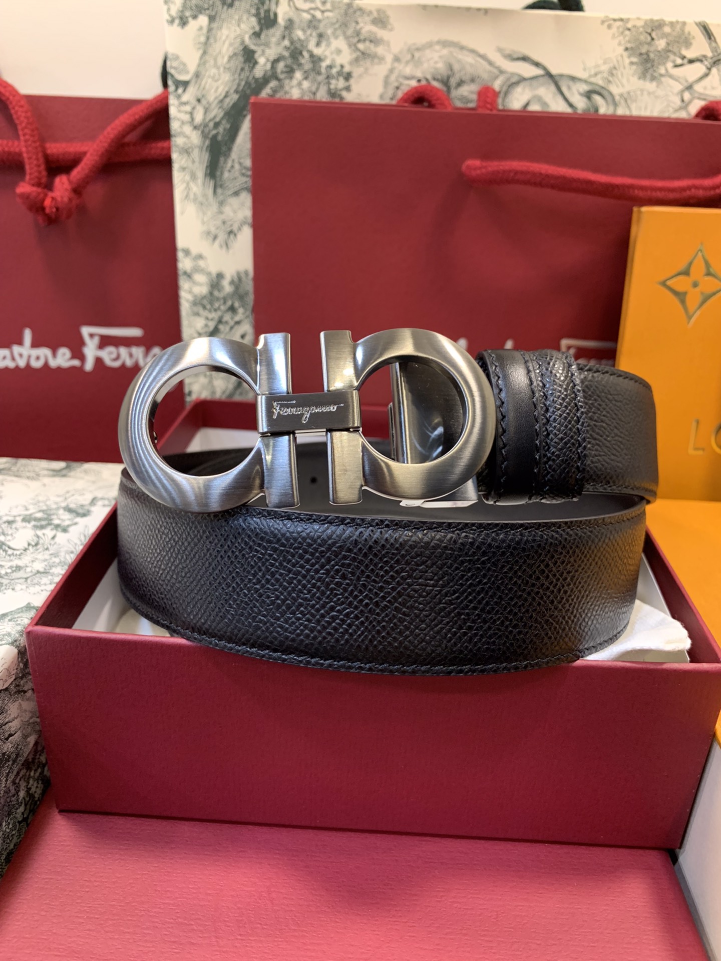 Salvatore Ferragamo Male Leather Belt Top Grain Leather