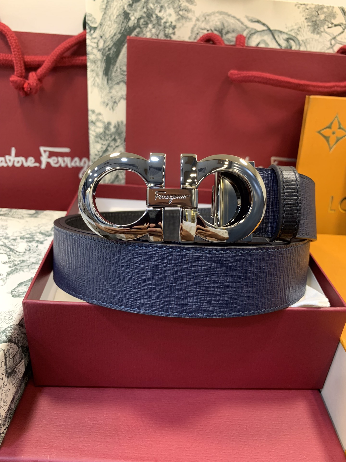 Salvatore Ferragamo Male Leather Belt Top Grain Leather