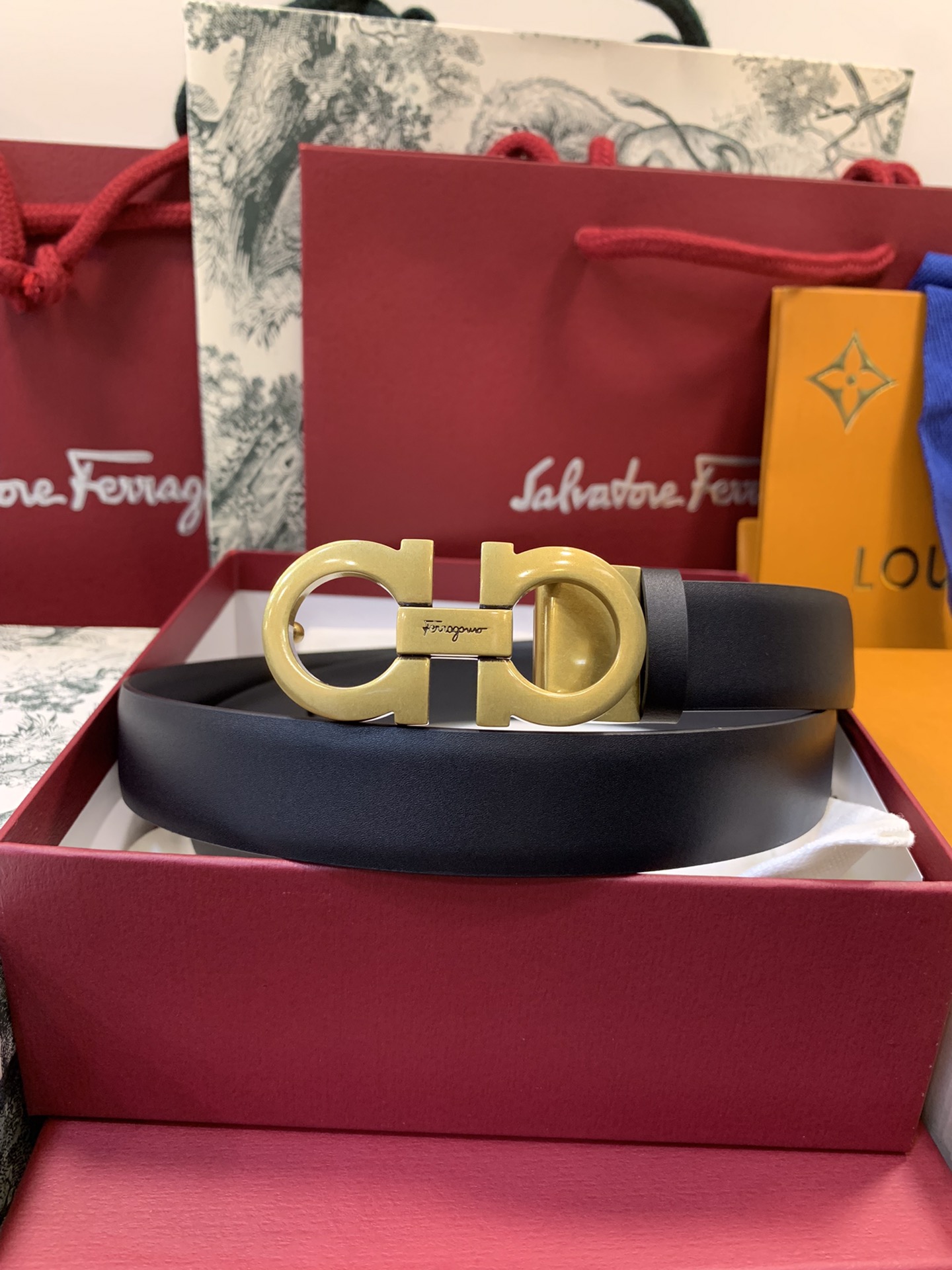 Salvatore Ferragamo Male Leather Belt Top Grain Leather