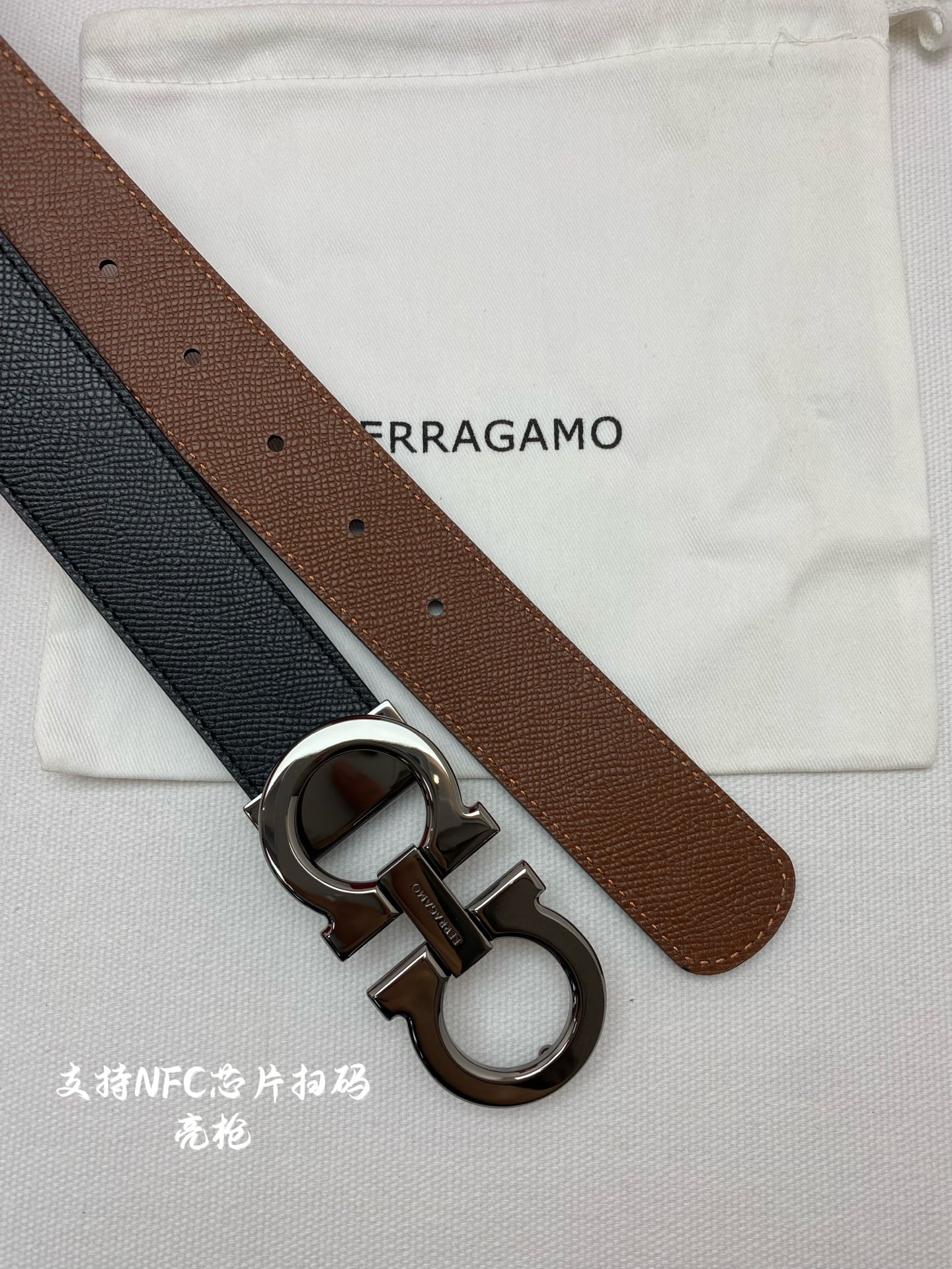 Salvatore Ferragamo Male Leather Belt Cow Leather M