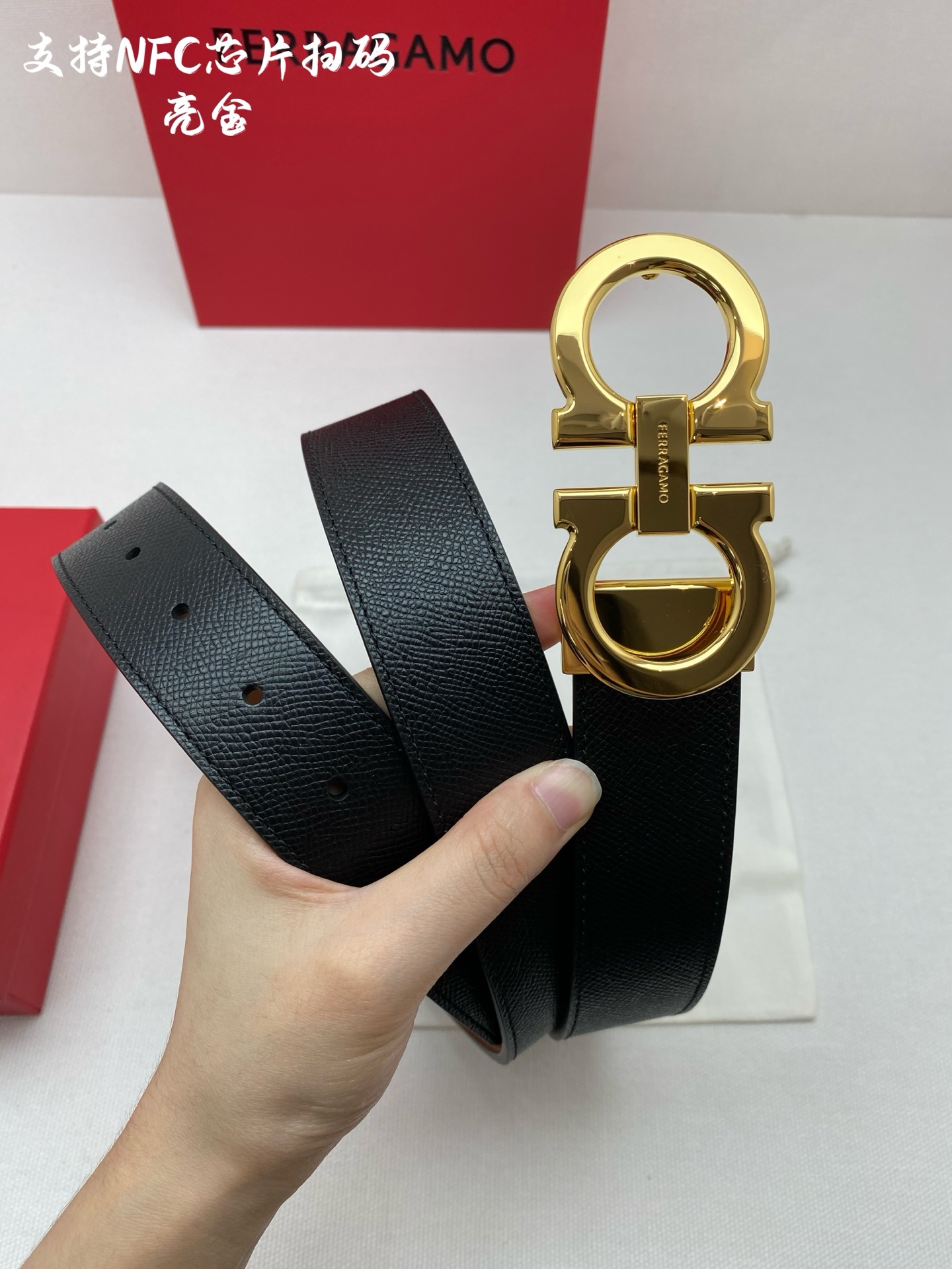 Salvatore Ferragamo Male Leather Belt Cow Leather M