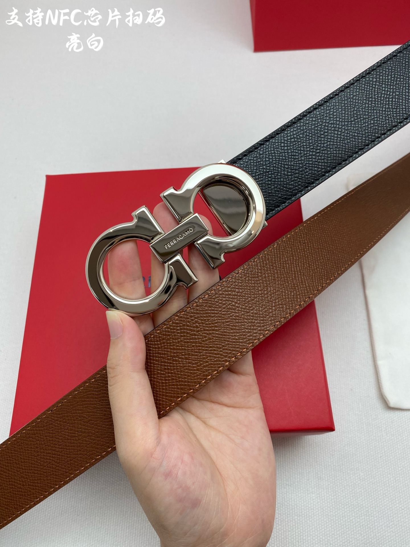 Salvatore Ferragamo Male Leather Belt Cow Leather M