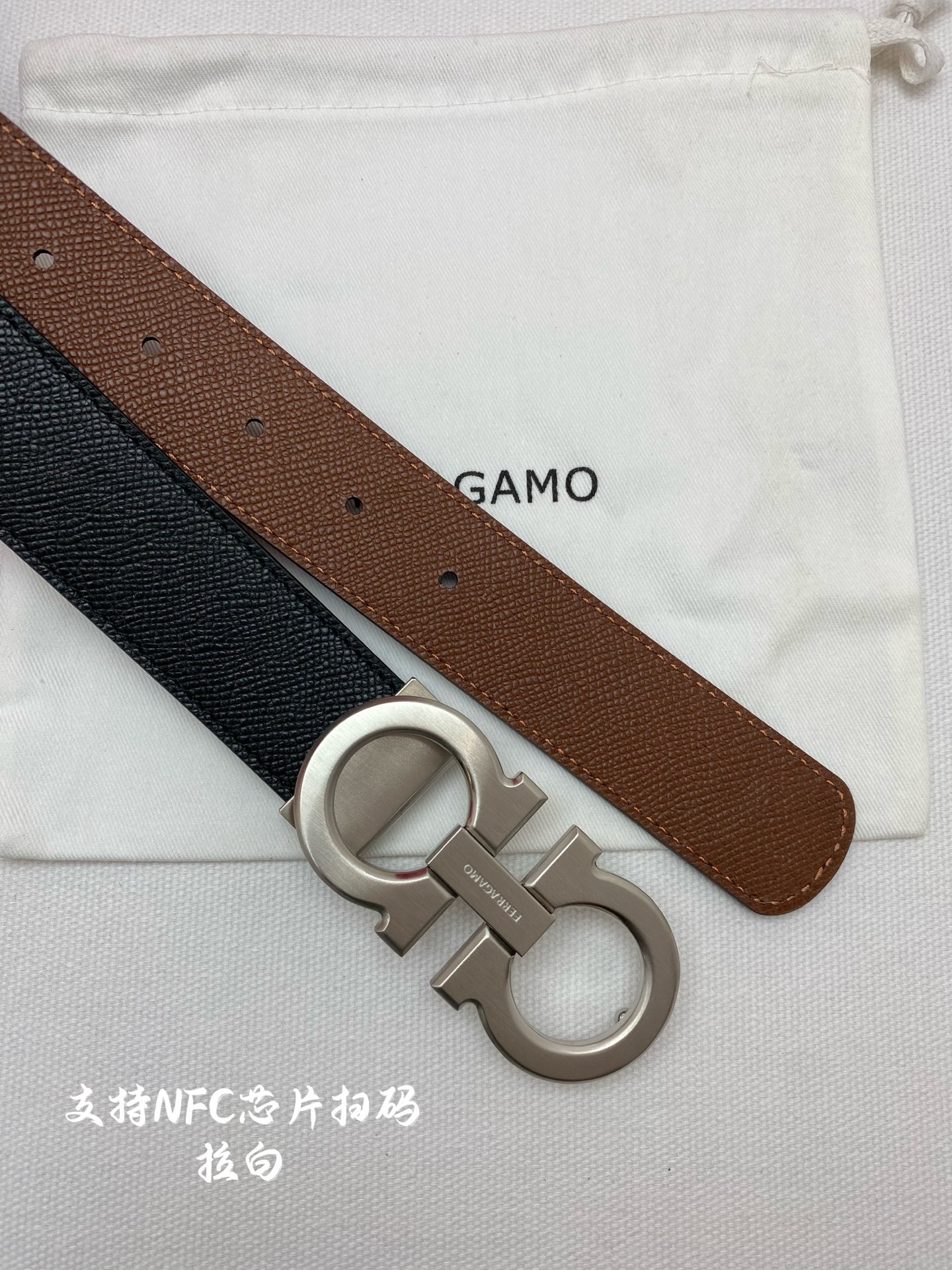 Salvatore Ferragamo Male Leather Belt Cow Leather M