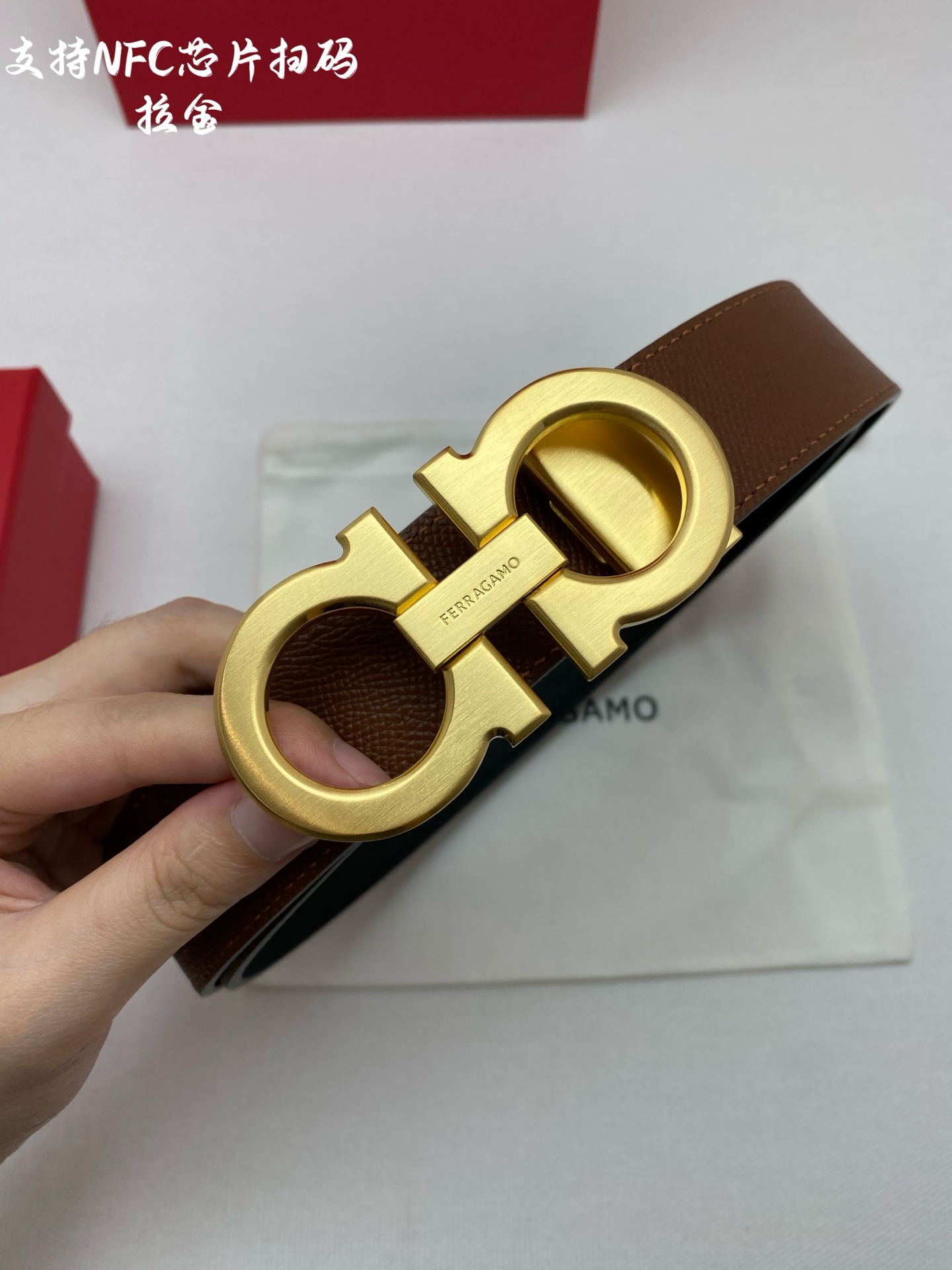 Salvatore Ferragamo Male Leather Belt Cow Leather M