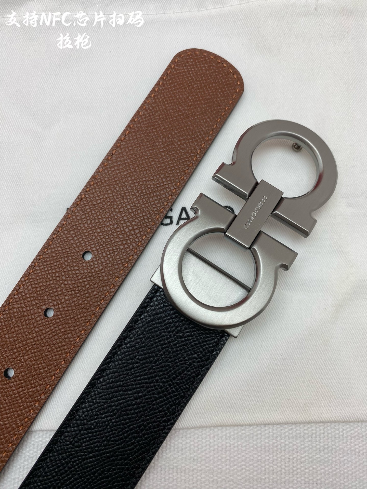 Salvatore Ferragamo Male Leather Belt Cow Leather M