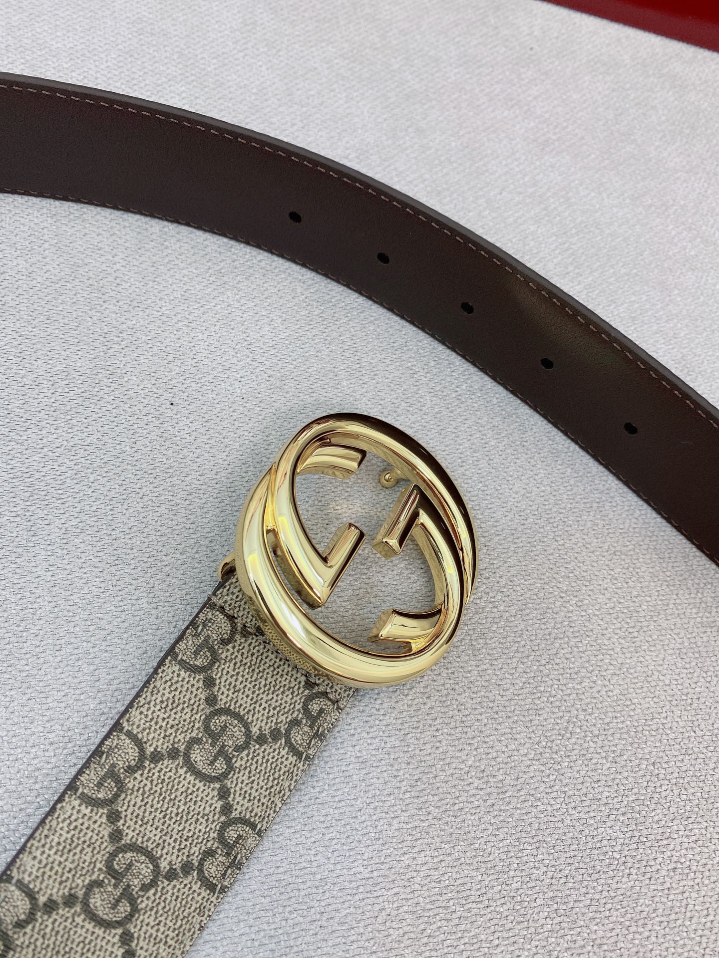 Gucci Male Basic Belt Canvas Gold S-m