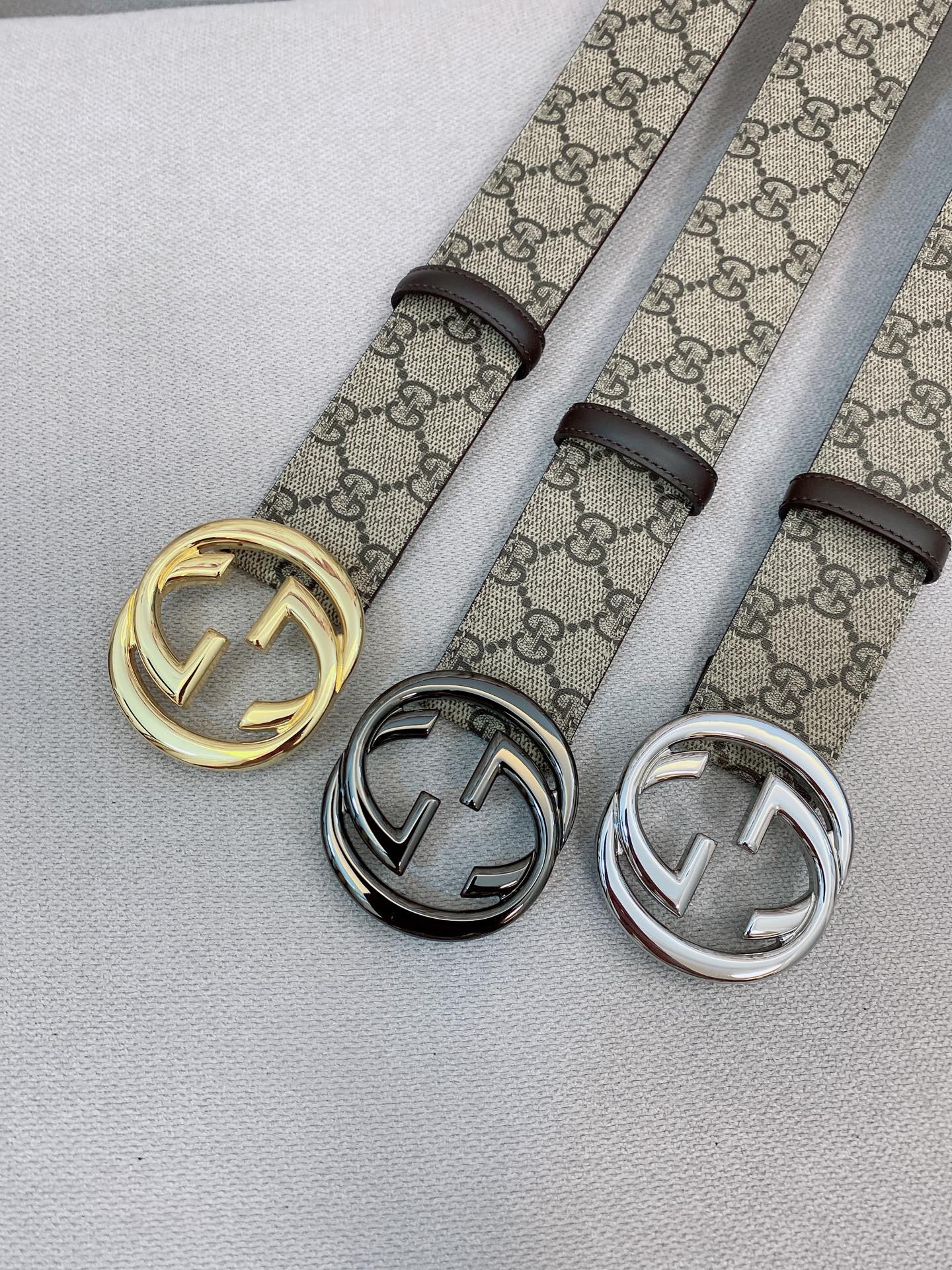 Gucci Male Basic Belt Canvas Gold S-m