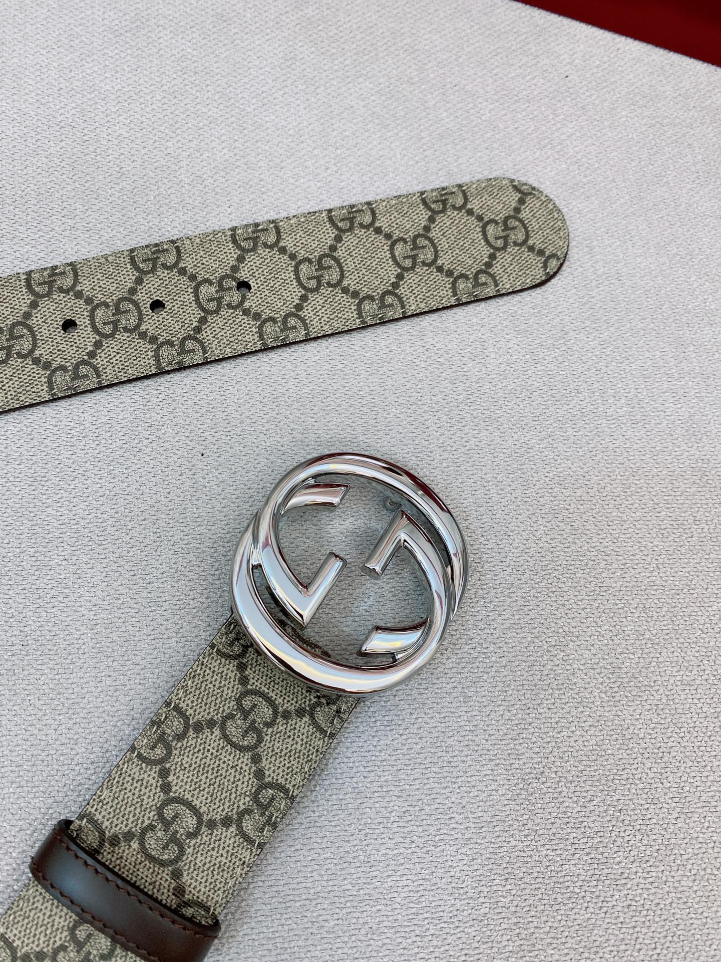 Gucci Male Basic Belt Canvas Gold S-m