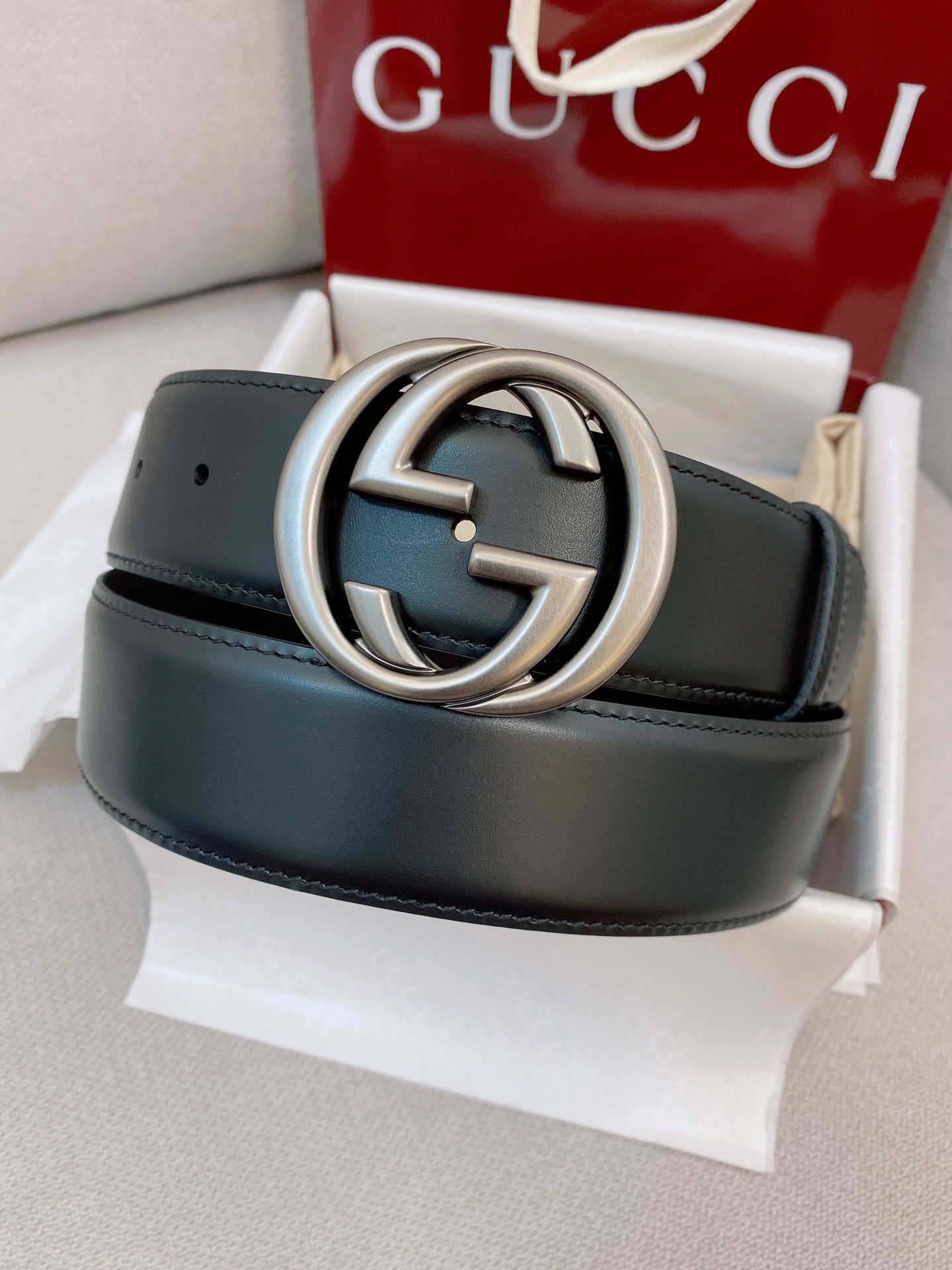 Gucci Male Basic Belt Cow Leather Black M