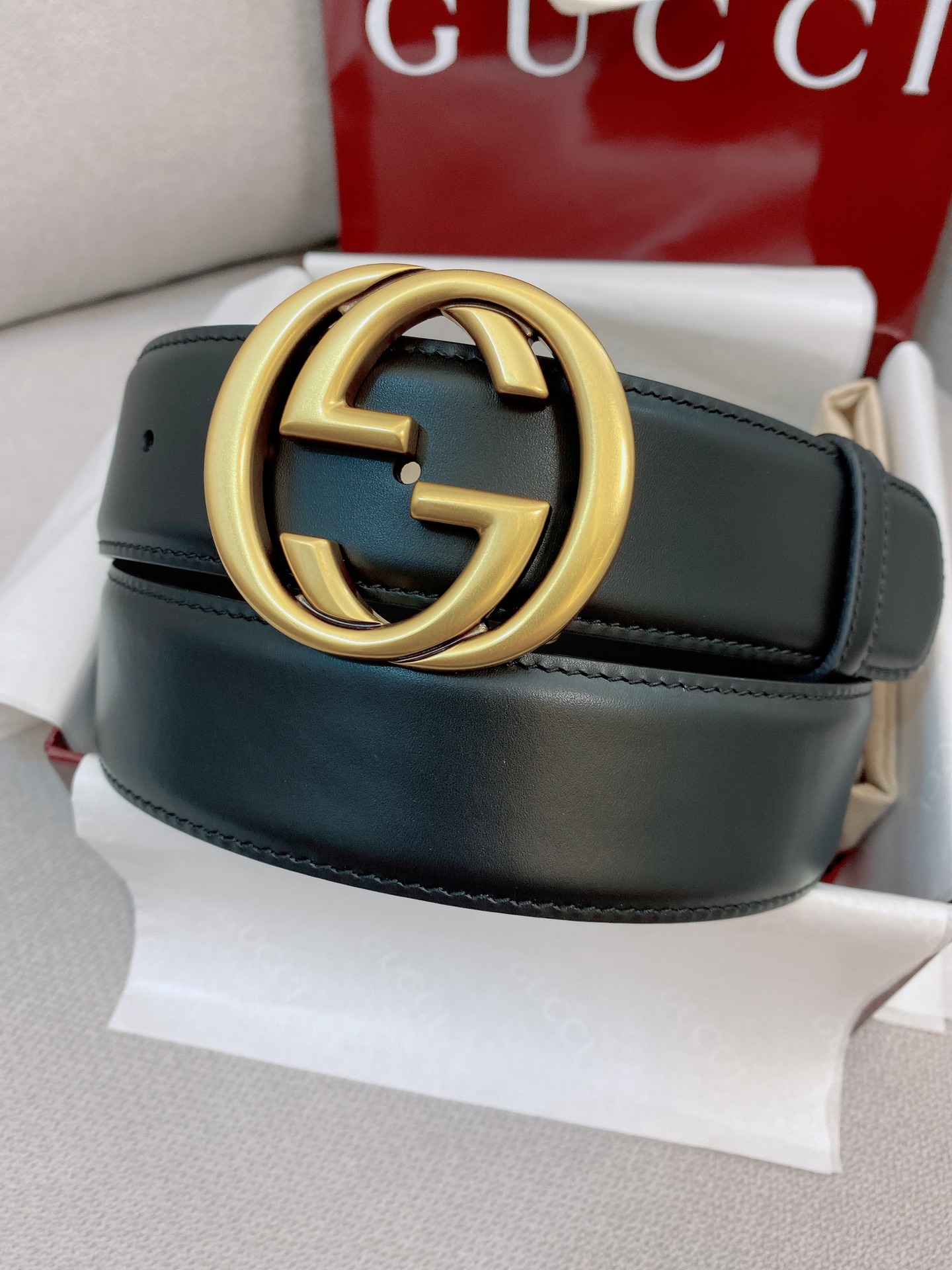 Gucci Male Basic Belt Cow Leather Black M