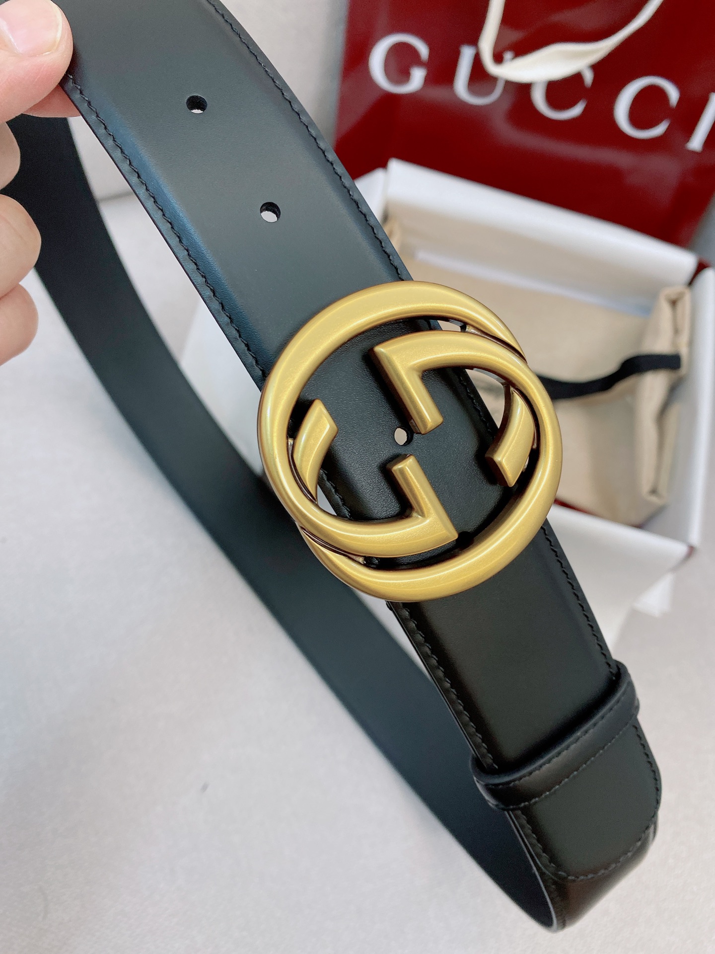 Gucci Male Basic Belt Cow Leather Black M