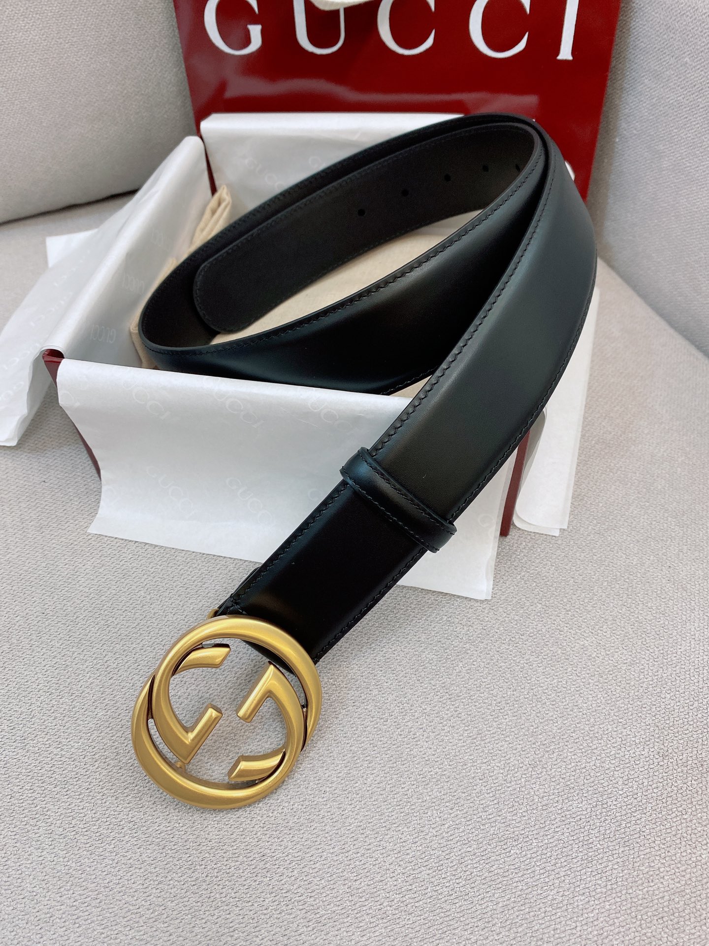 Gucci Male Basic Belt Cow Leather Black M