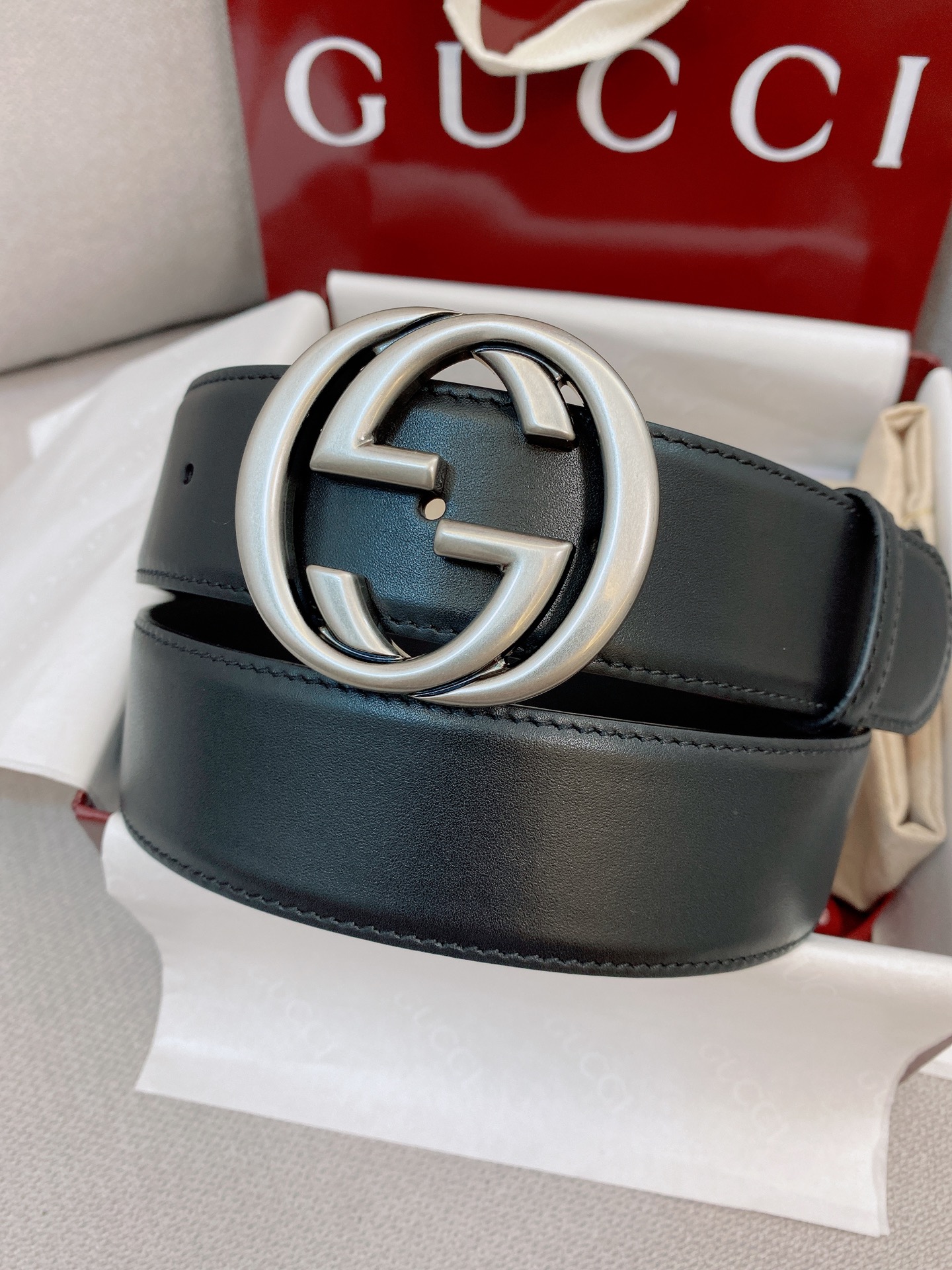 Gucci Male Basic Belt Cow Leather Black M