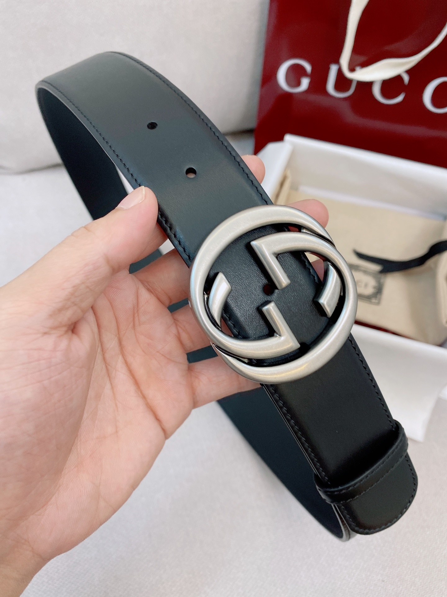 Gucci Male Basic Belt Cow Leather Black M