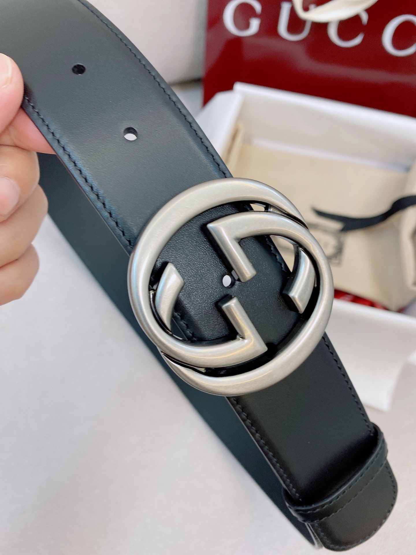 Gucci Male Basic Belt Cow Leather Black M