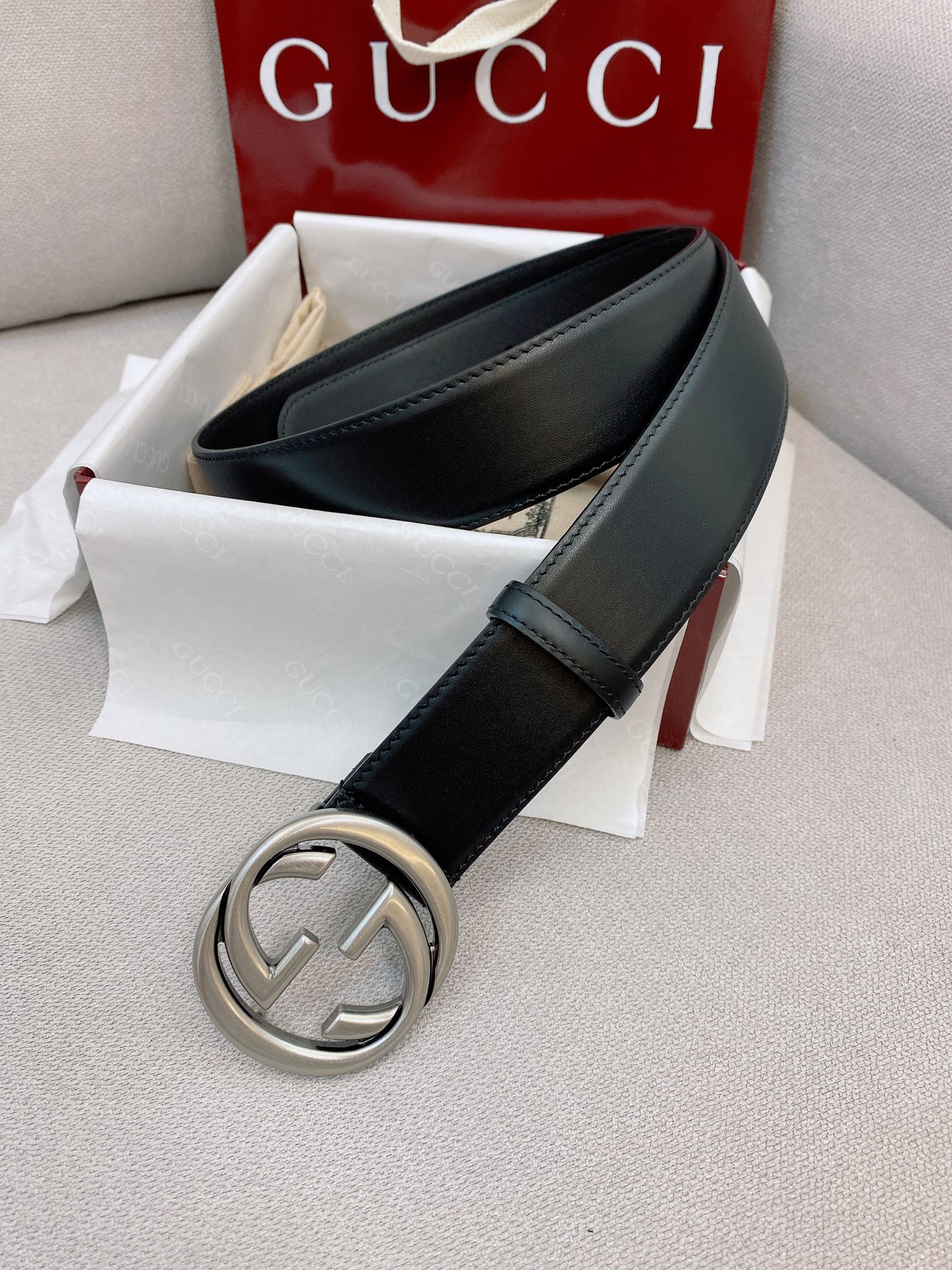 Gucci Male Basic Belt Cow Leather Black M