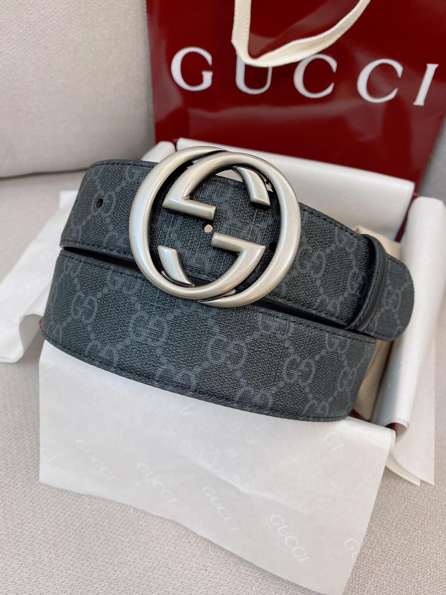 Gucci Male Basic Belt Canvas Black S-m