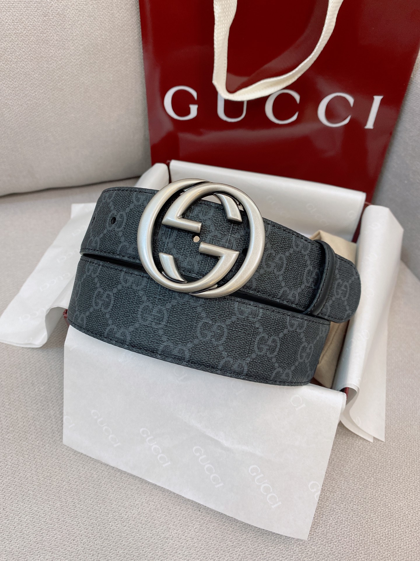 Gucci Male Basic Belt Canvas Black S-m