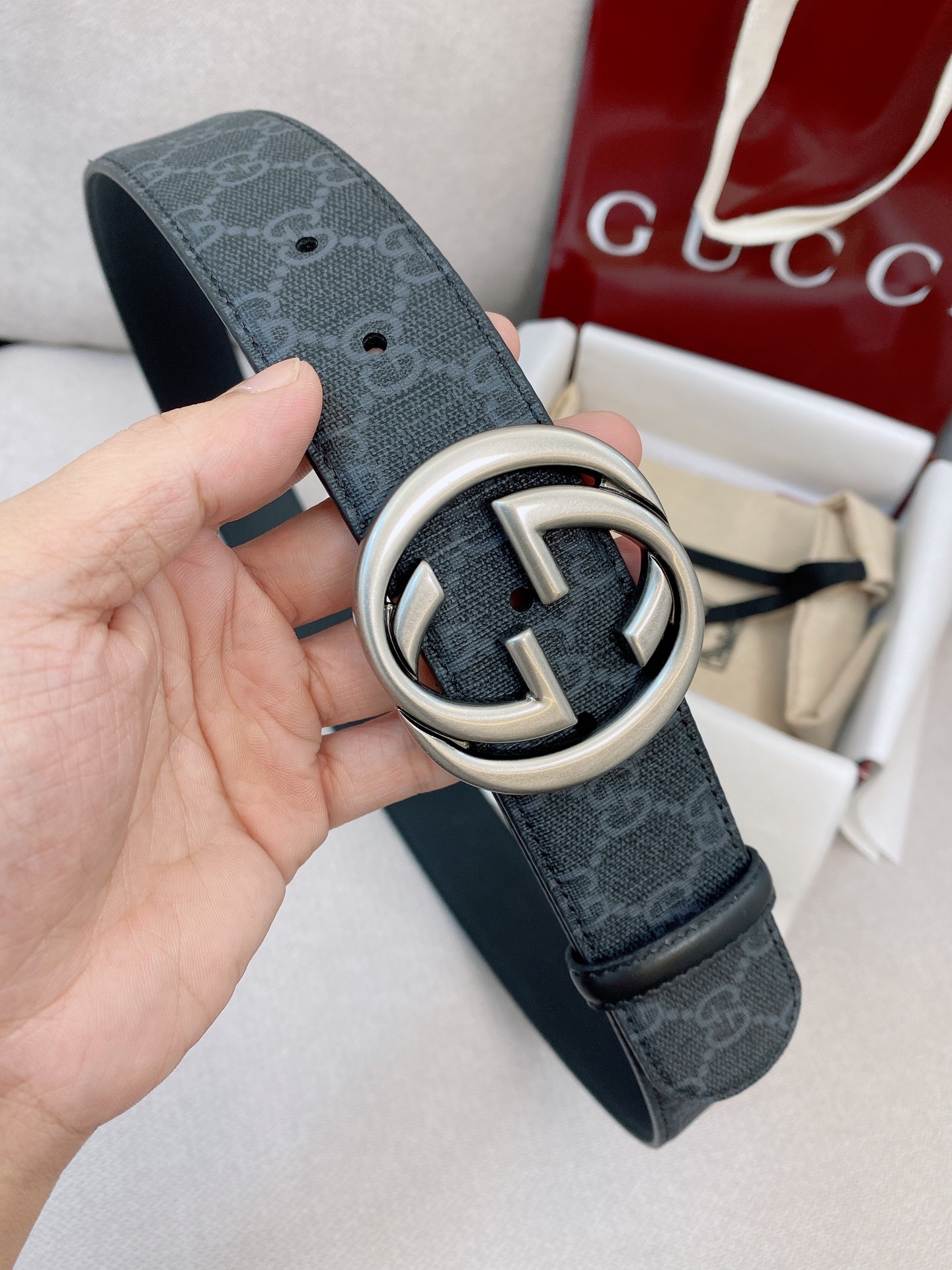 Gucci Male Basic Belt Canvas Black S-m