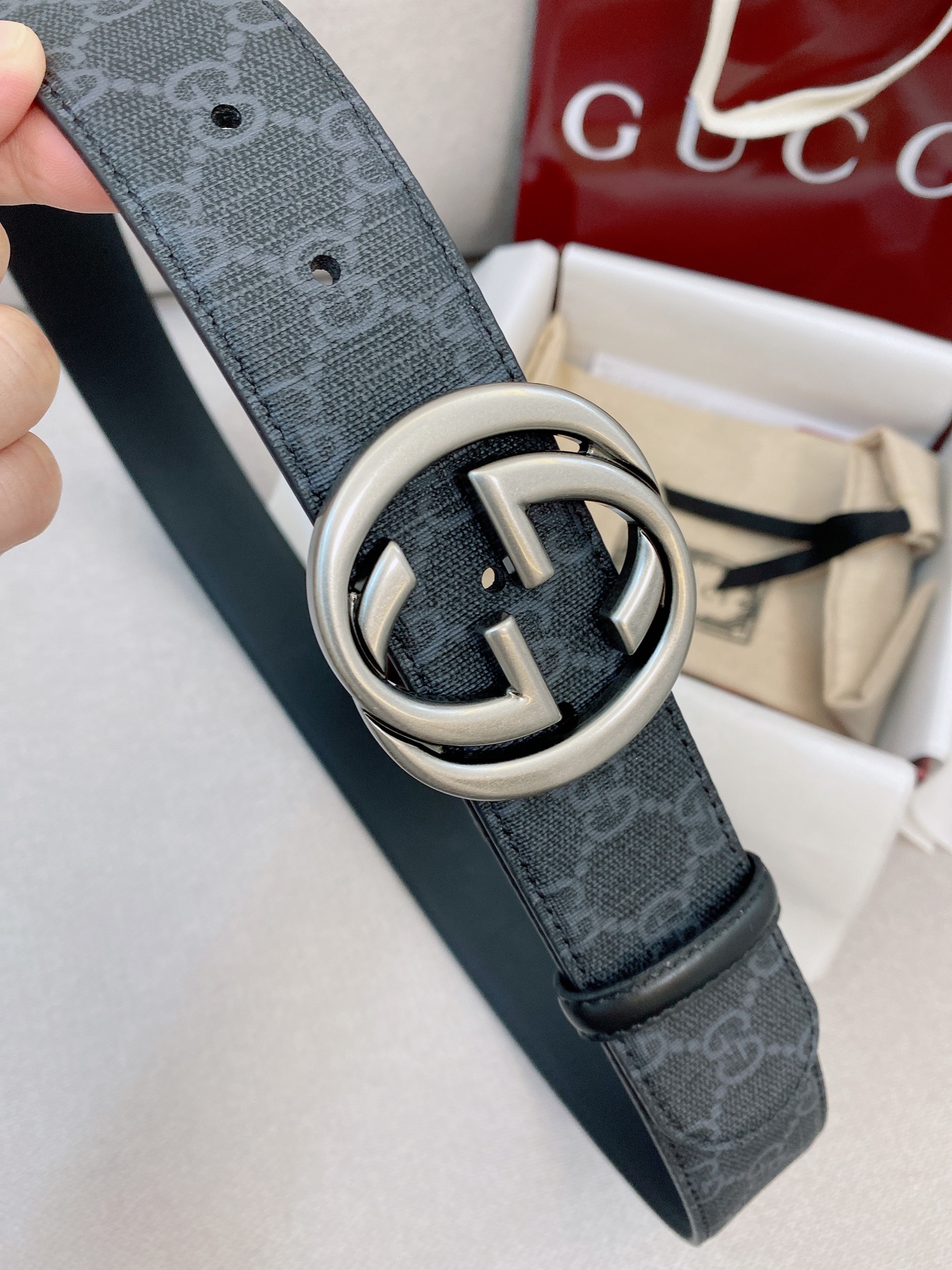 Gucci Male Basic Belt Canvas Black S-m