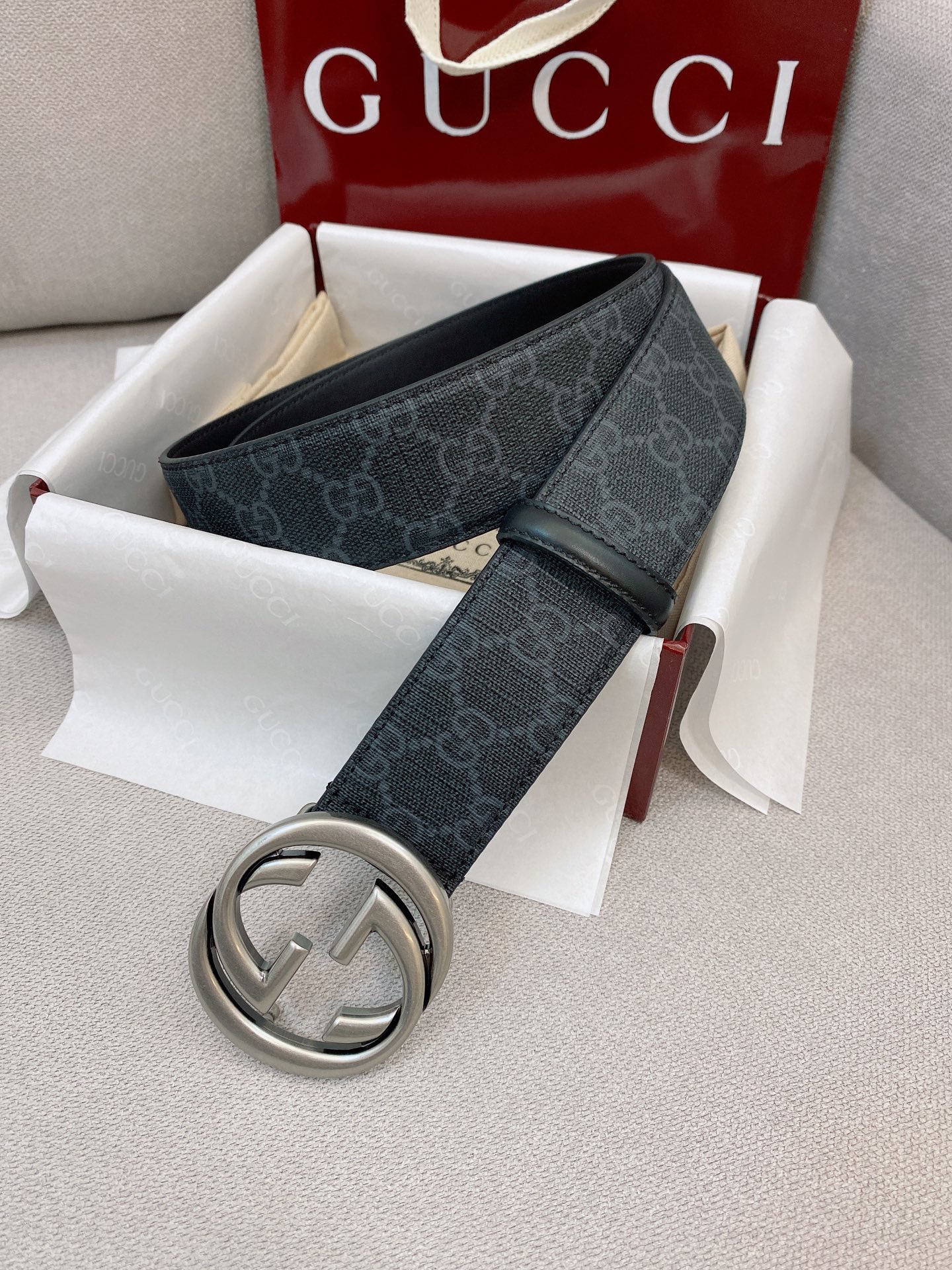 Gucci Male Basic Belt Canvas Black S-m