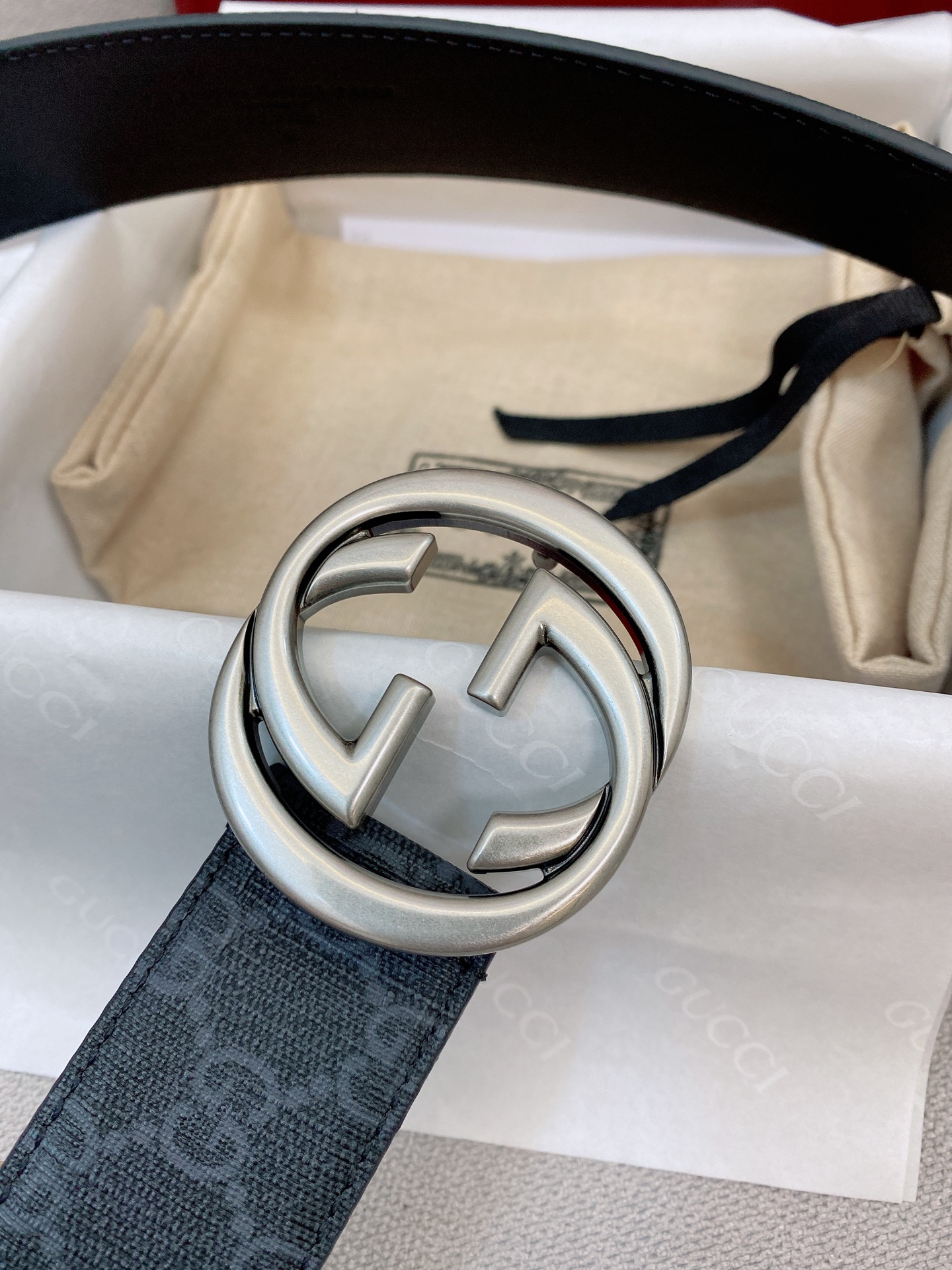 Gucci Male Basic Belt Canvas Black S-m