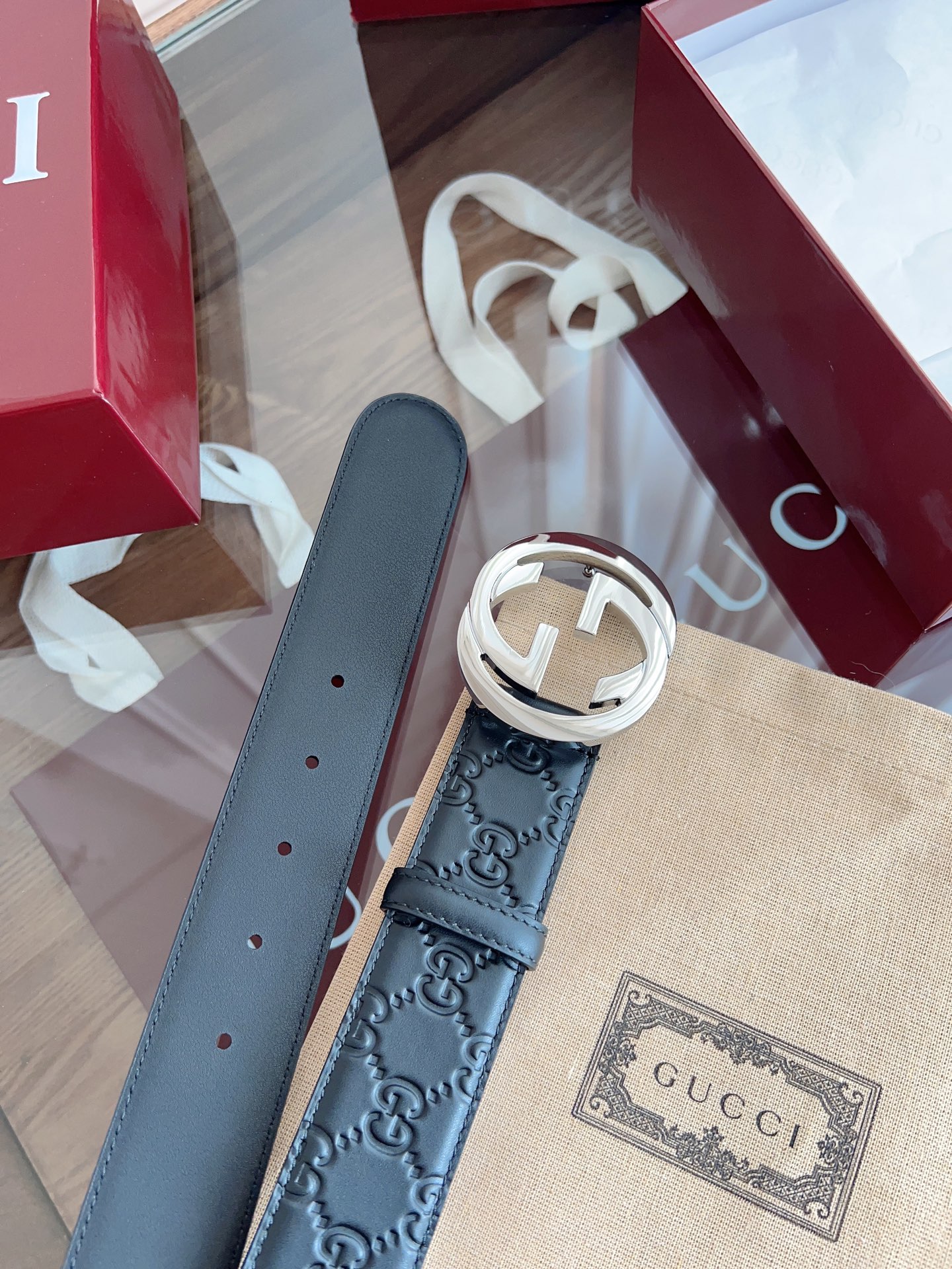 Gucci Basic Belt Cow Leather M-l